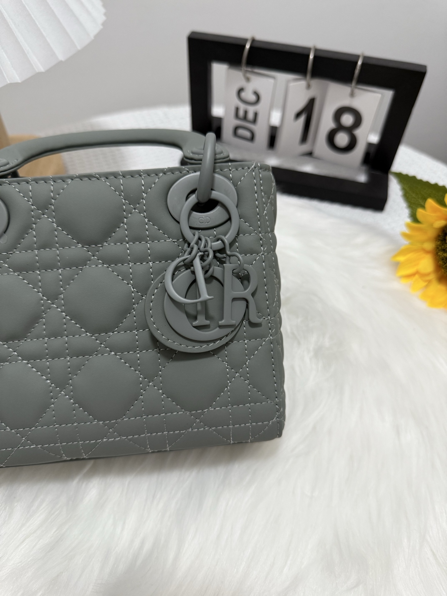 Lady Dior Mini Bag Gray Classic Cannage Lambskin with Charms - Iconic Style 8 i1747652614121 4630 0 6