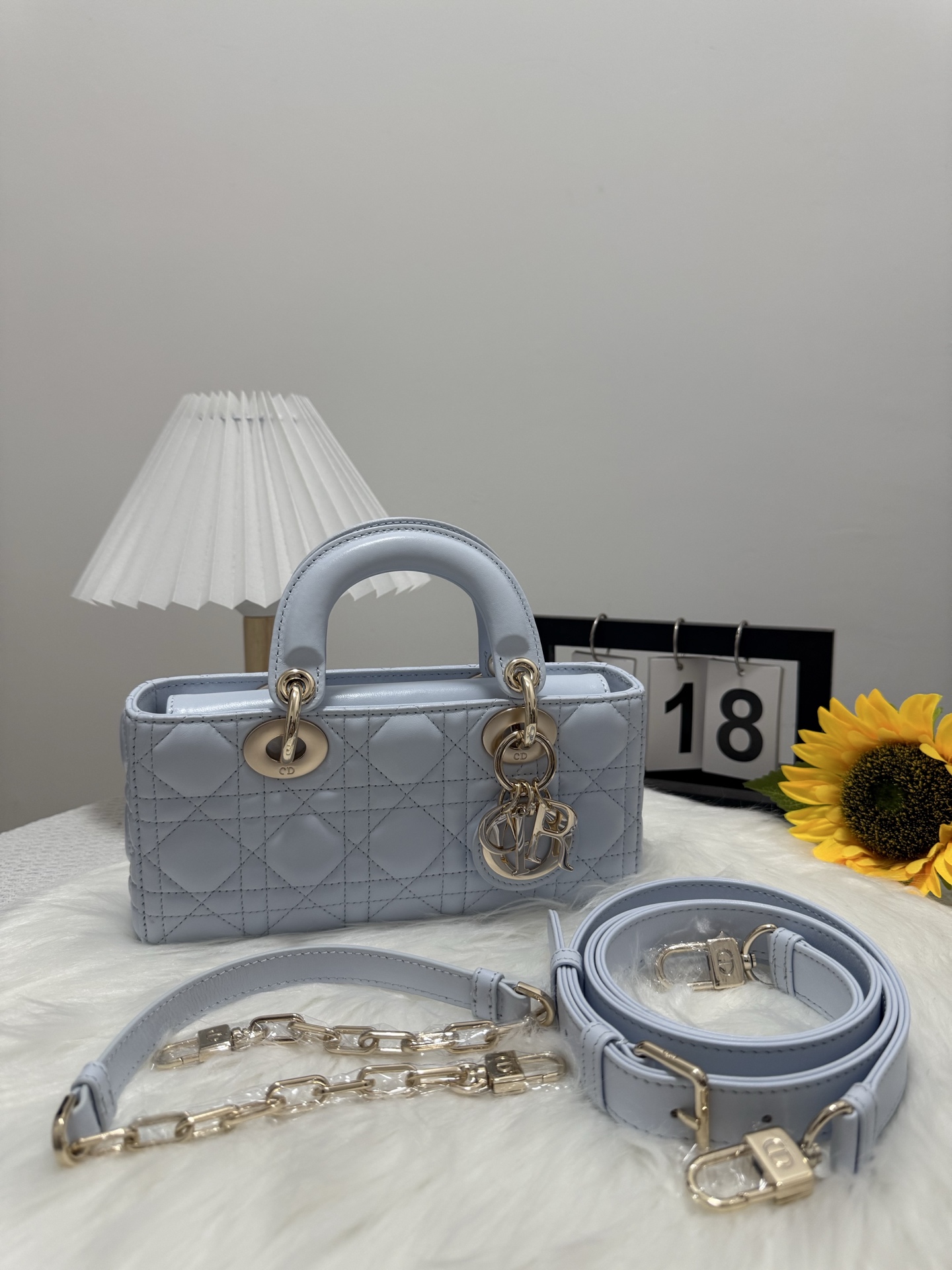 D-Joy Small Bag, Icy Blue Lambskin, Iconic Cannage Stitching 9 i1747652859835 4513 0 8