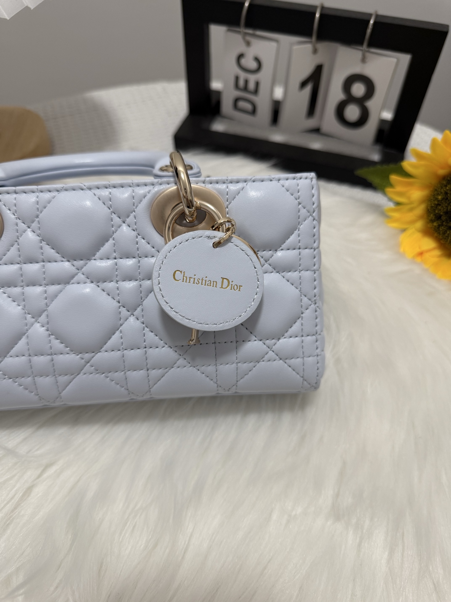D-Joy Small Bag, Icy Blue Lambskin, Iconic Cannage Stitching 8 i1747652859837 5150 0 7