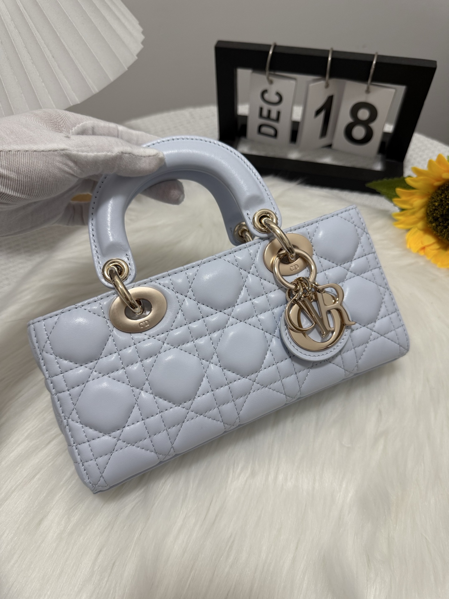 D-Joy Small Bag, Icy Blue Lambskin, Iconic Cannage Stitching 1 i1747652861091 533 0 0