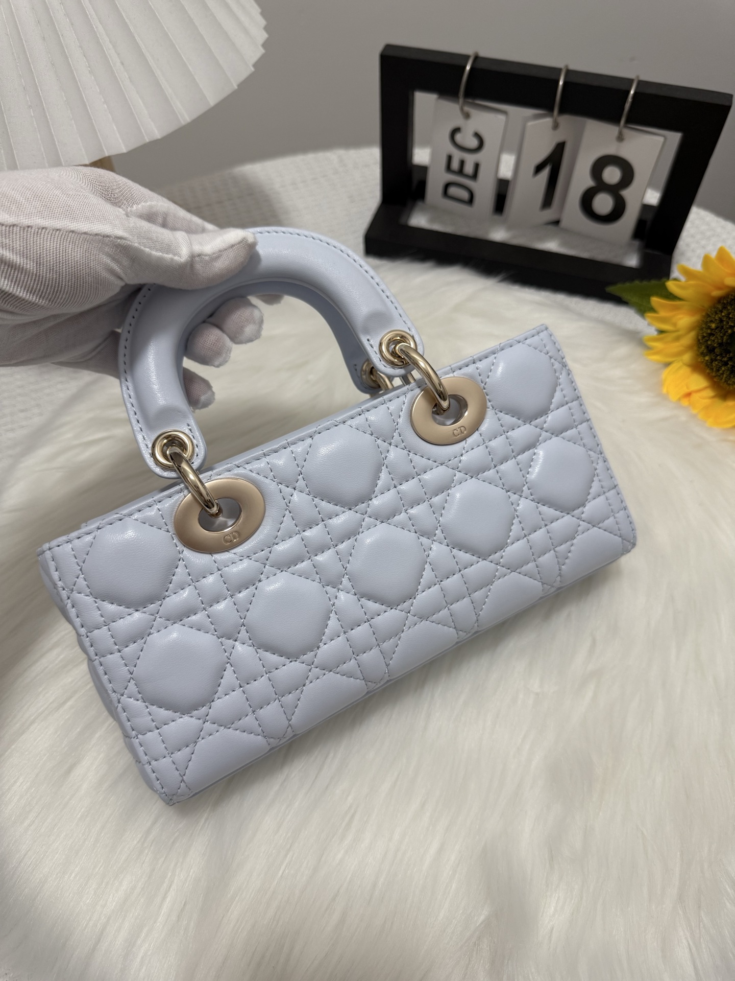 D-Joy Small Bag, Icy Blue Lambskin, Iconic Cannage Stitching 3 i1747652861130 9944 0 2