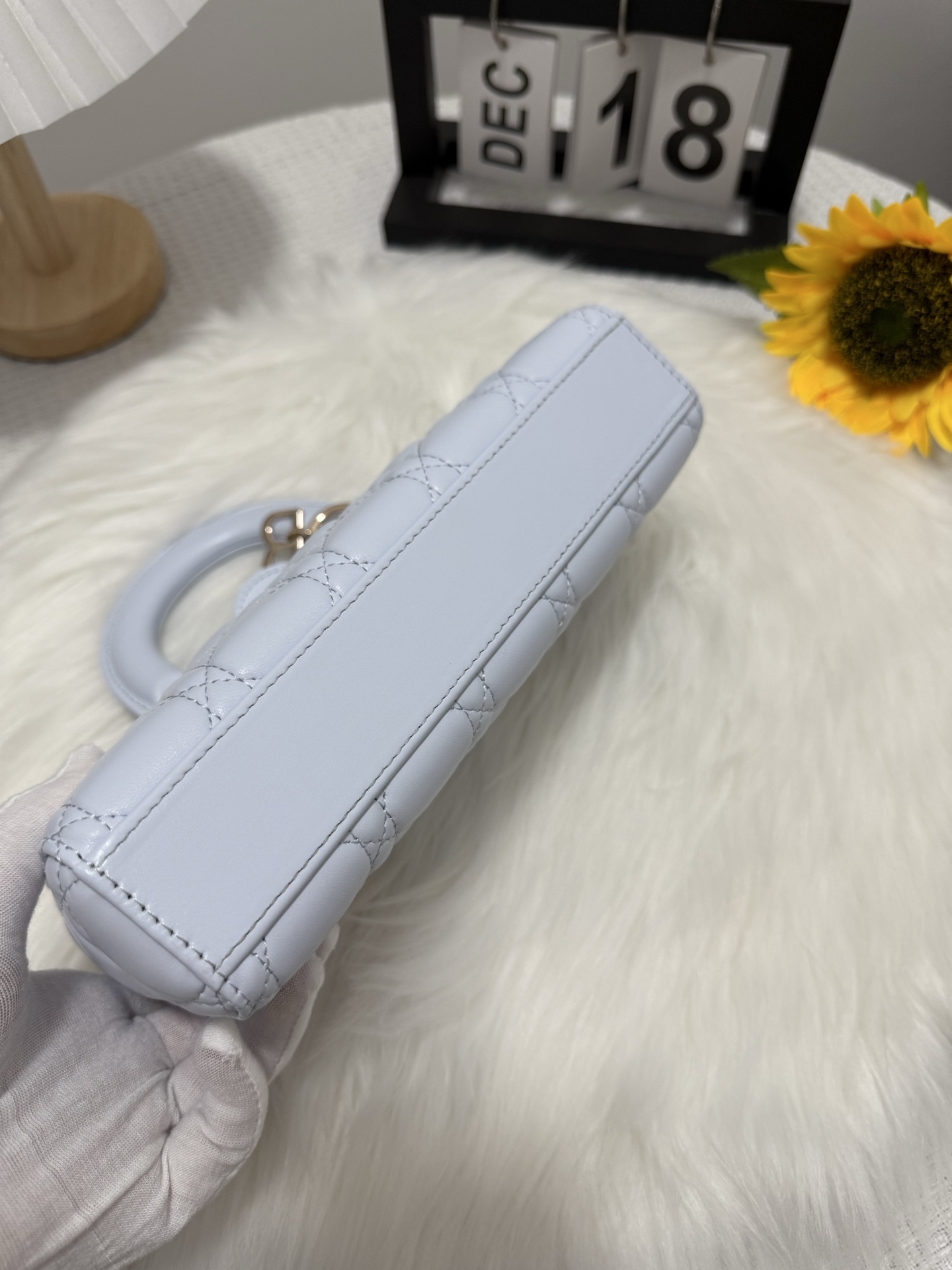 D-Joy Small Bag, Icy Blue Lambskin, Iconic Cannage Stitching 4 i1747652861175 9390 0 3
