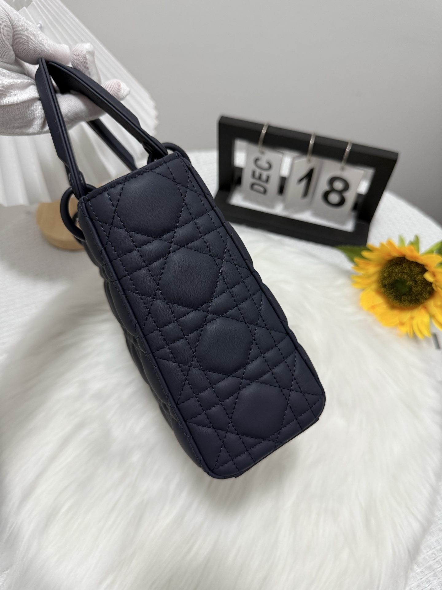 Lady Dior Navy Blue Matte Cannage Lambskin Bag with Charms, 20 x 17 x 8 cm 3 i1747653009031 2554 0 2