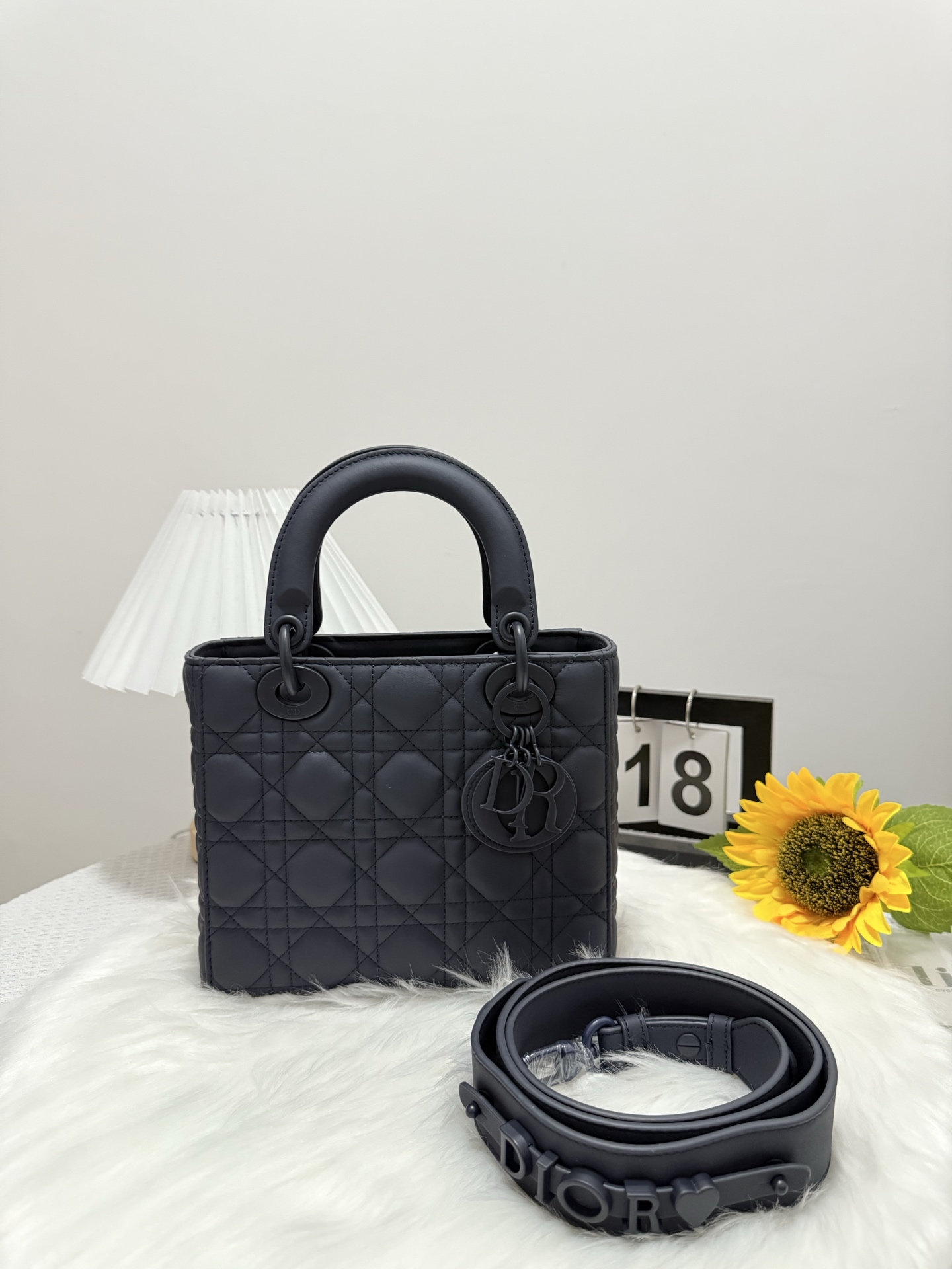 Lady Dior Navy Blue Matte Cannage Lambskin Bag with Charms, 20 x 17 x 8 cm 10 i1747653009108 5954 0 9