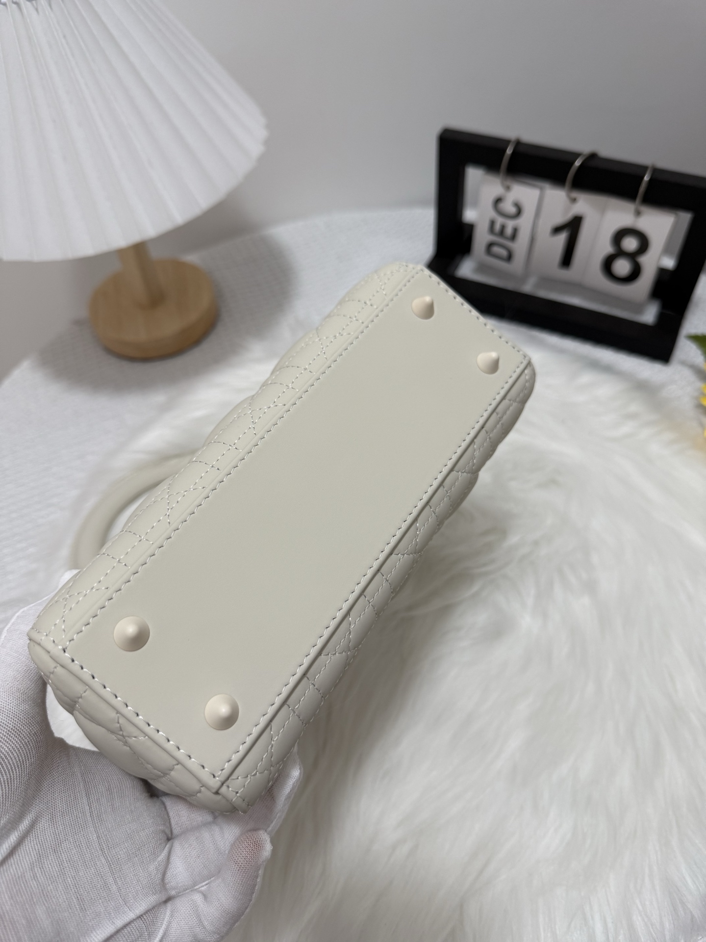 Lady Dior Mini Bag - White Lambskin with Cannage Stitching 5 i1748151687174 8443 0 3