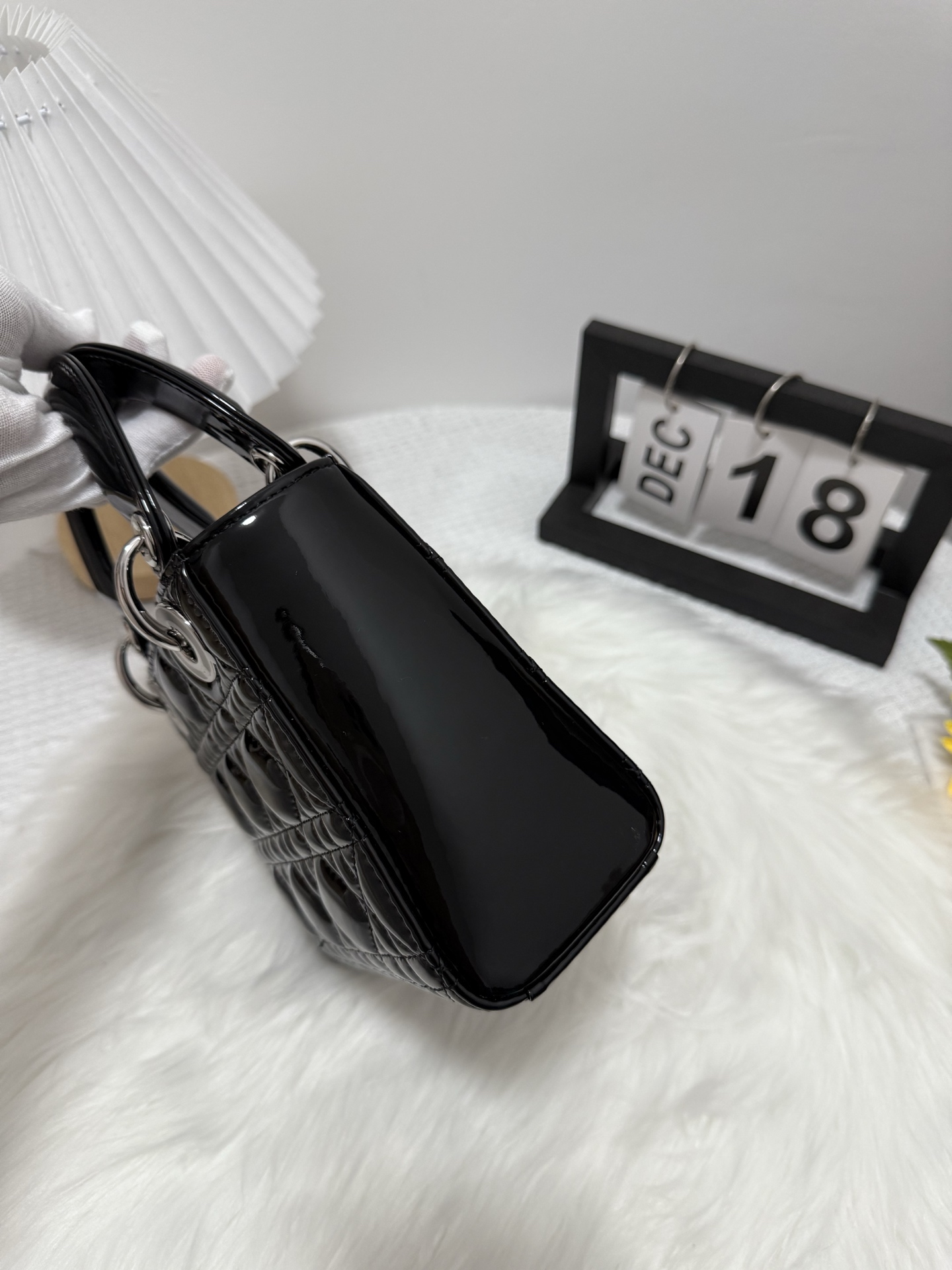 Dior Lady Dior Mini Bag Black Patent Leather with Silver Hardware 2 i1748162062139 8390 0 1