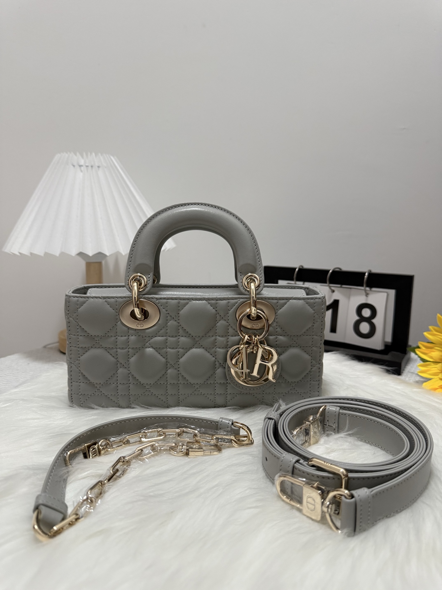 Dior D-Joy Bag - Cloud Grey,Lambskin,Small Size 22cm - Limited Edition 10 i1748162211302 2824 0 8