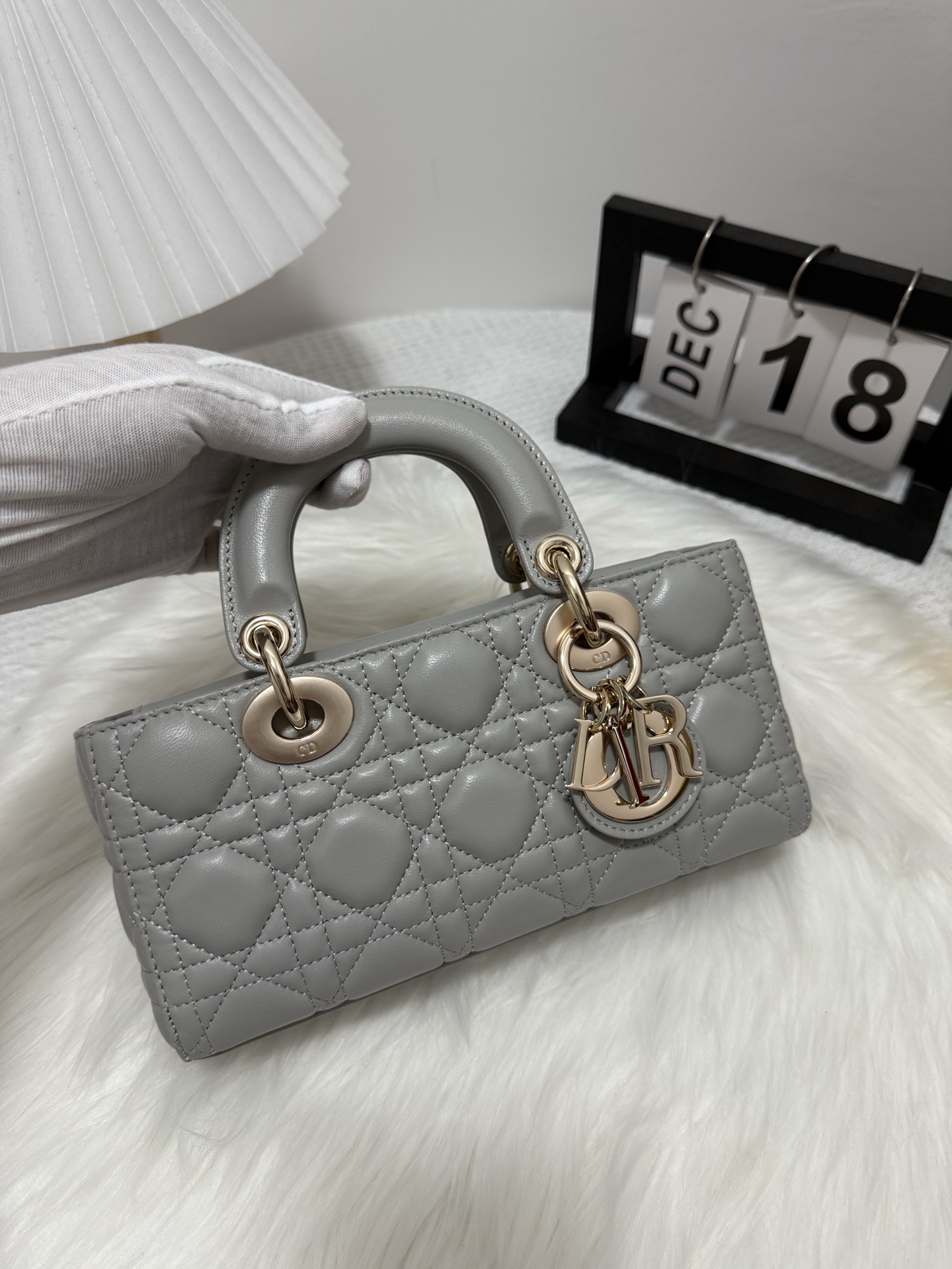 Dior D-Joy Bag - Cloud Grey,Lambskin,Small Size 22cm - Limited Edition 2 i1748162212480 7723 0 0
