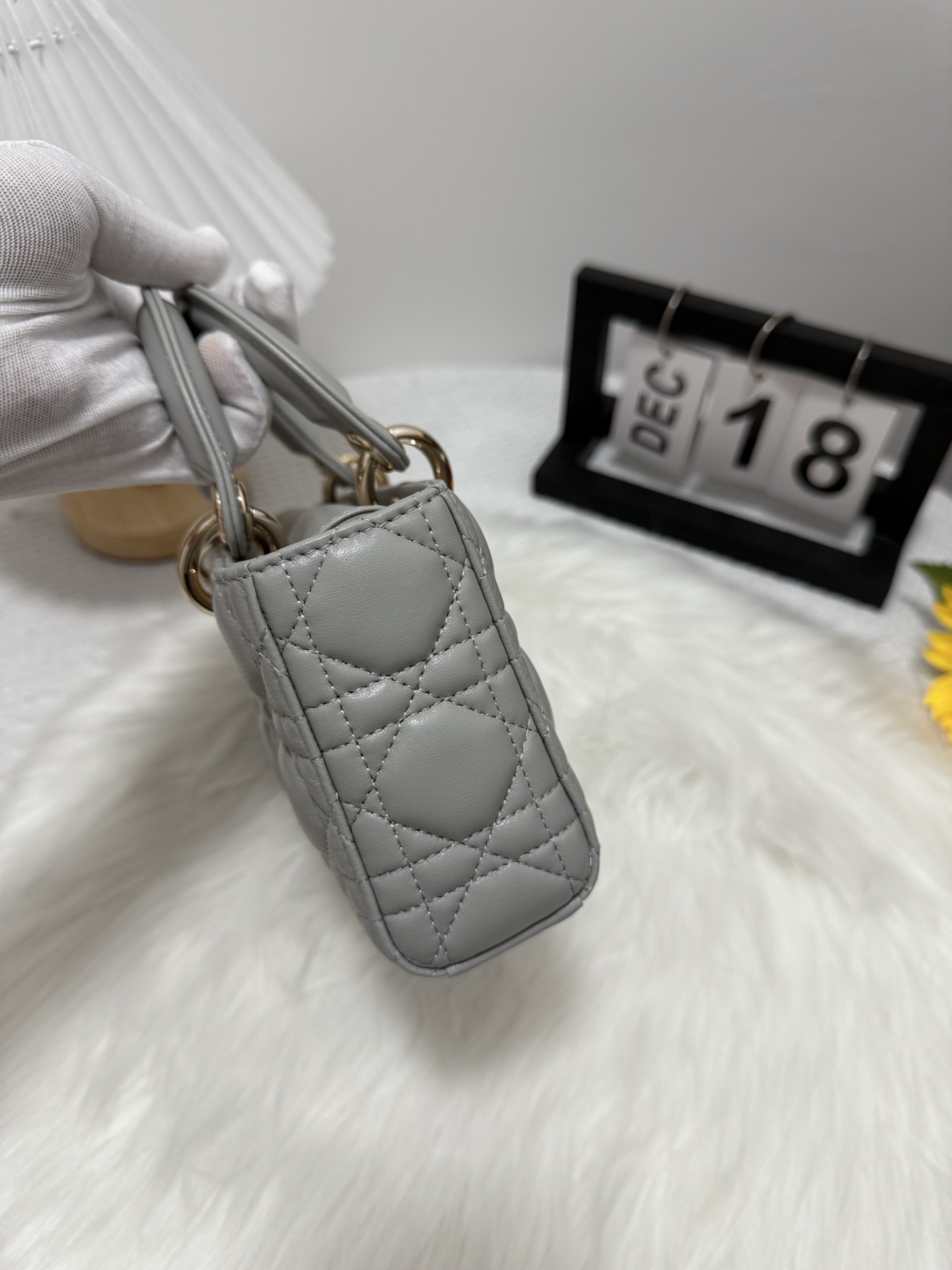 Dior D-Joy Bag - Cloud Grey,Lambskin,Small Size 22cm - Limited Edition 3 i1748162212481 9432 0 1