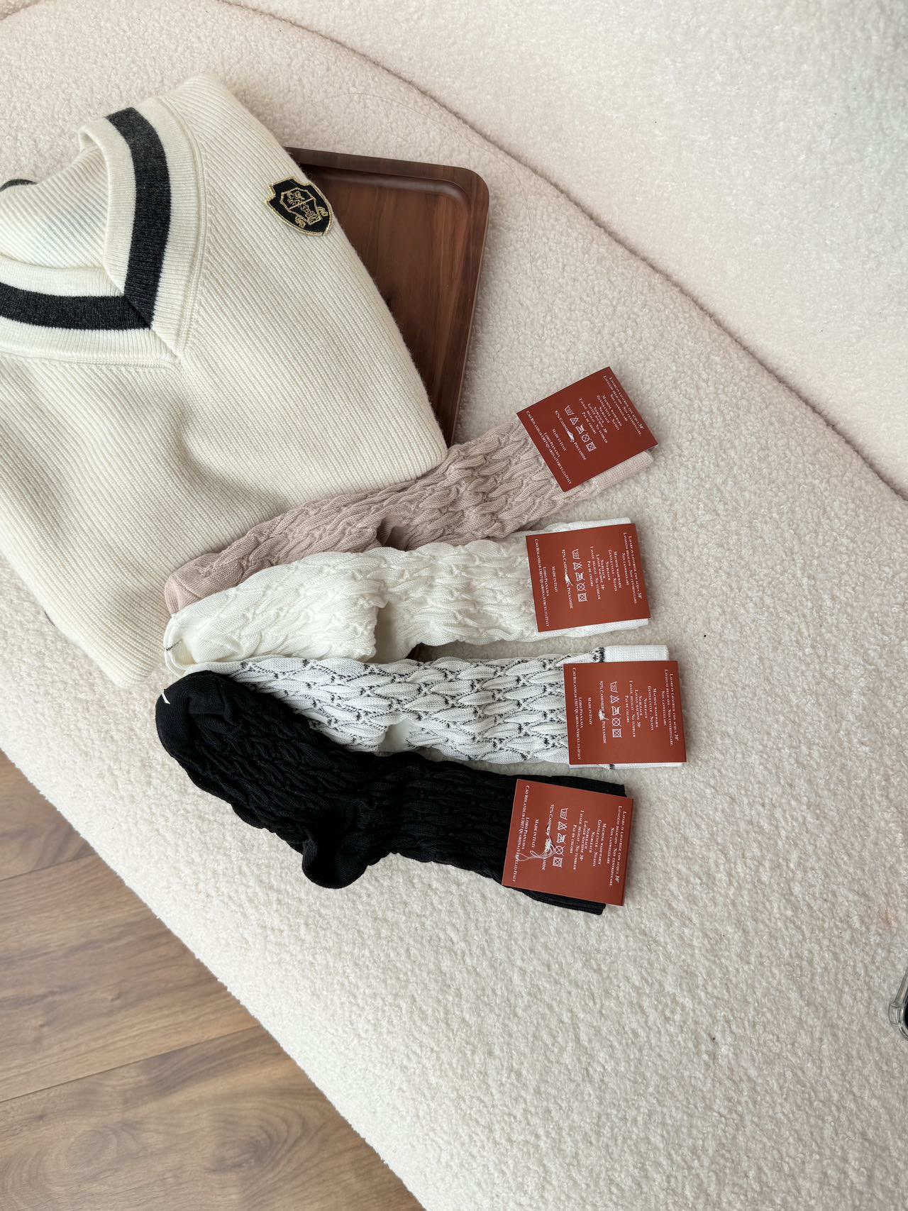 Featuring an intricate patterned knit, these socks demonstrate - Comprehensive 2