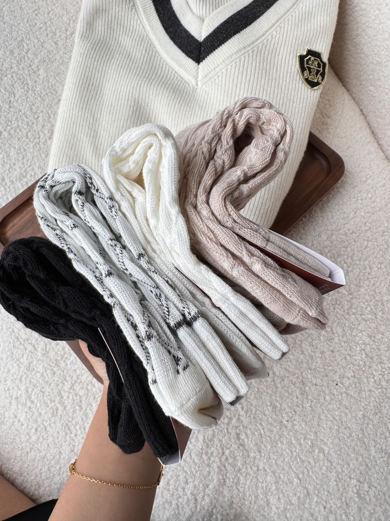 Featuring an intricate patterned knit, these socks demonstrate - Comprehensive 9