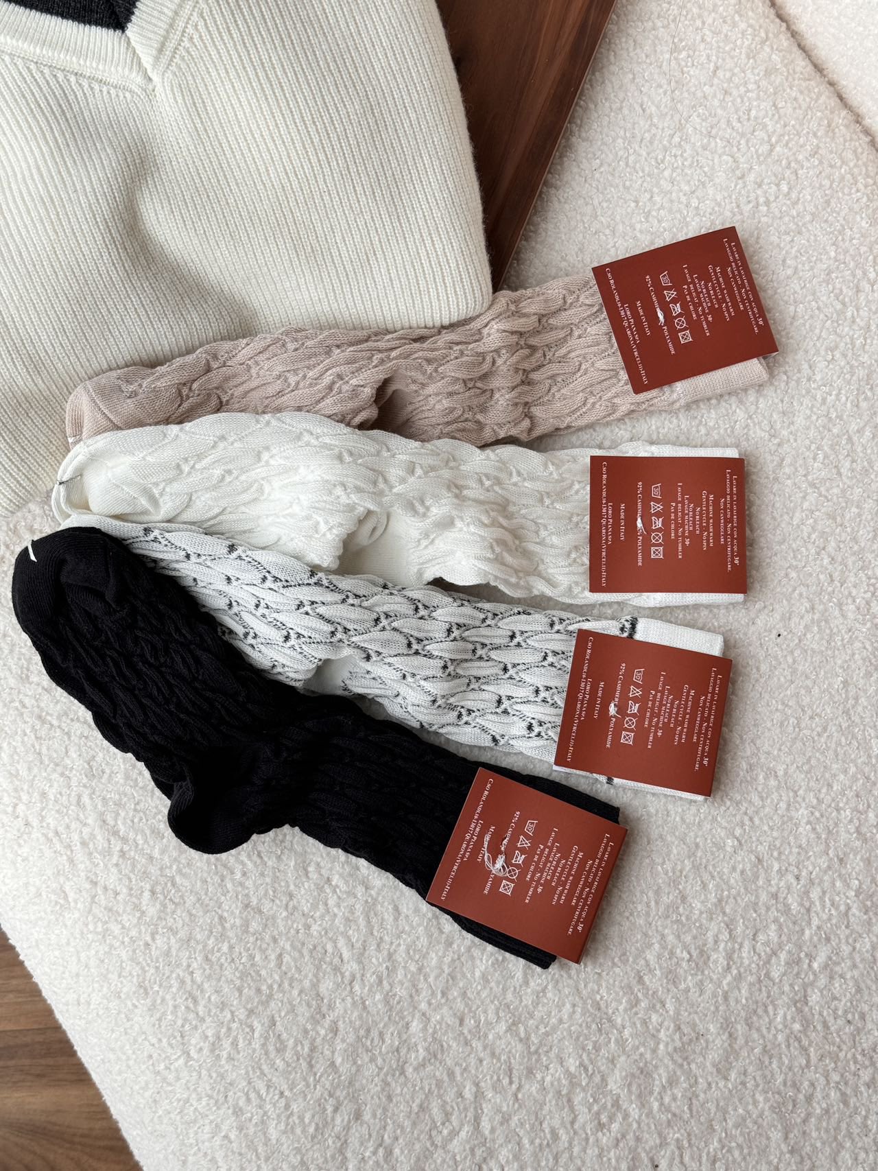 Featuring an intricate patterned knit, these socks demonstrate - Comprehensive 5