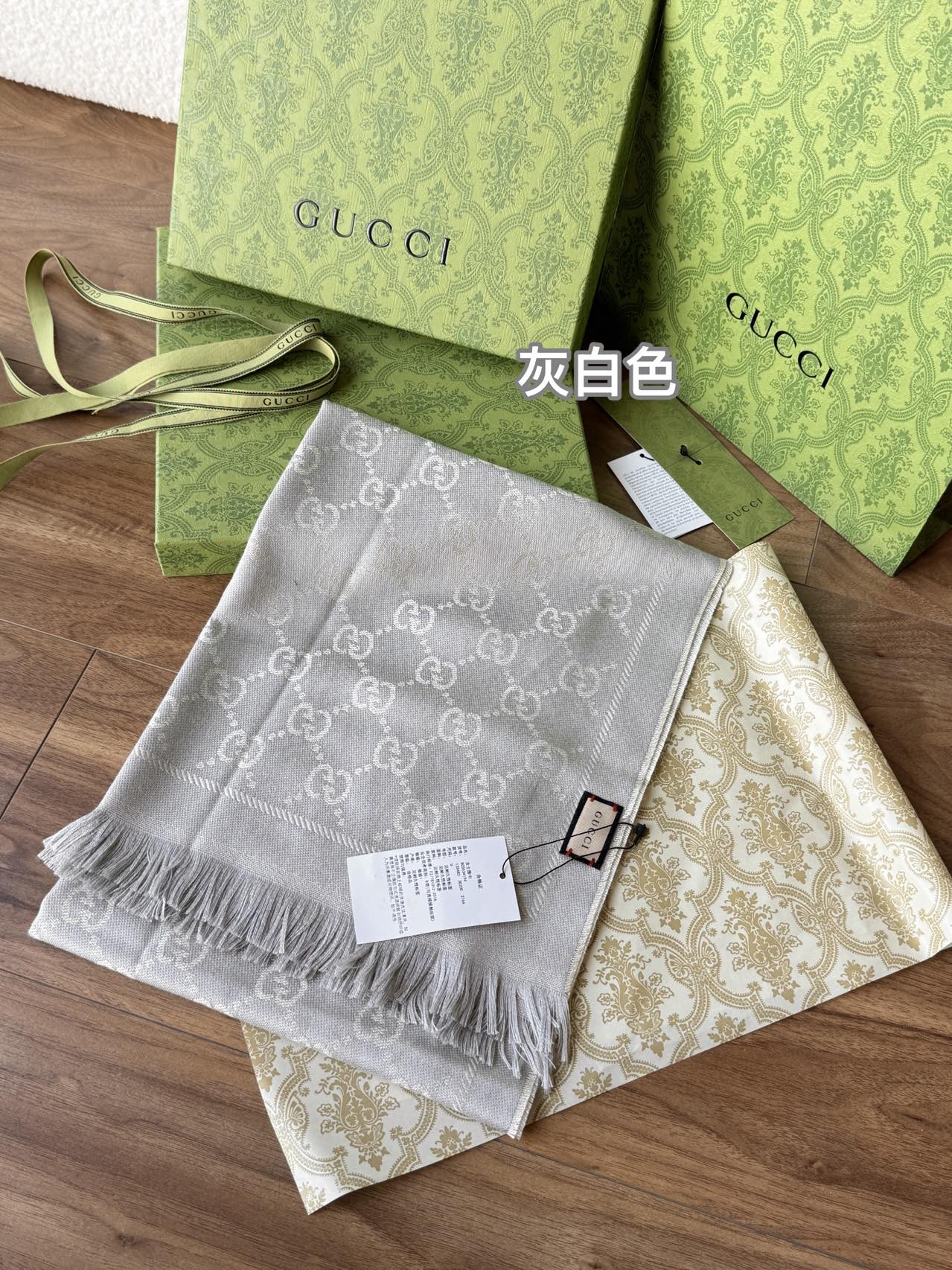 Gucci Haute Couture Silk Twill Scarf Shawl Ref 4