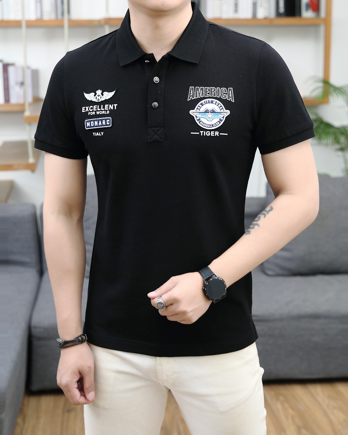 NO:122614,Armani 25SS Spring and Summer Latest Pearl POLO Short Sleeve Original Customized Three-color Striped Threaded Cuffs Neck Emblem Logo Simple and generous Classic and versatile Two-color Model Number of 48-56 (M-3XL), Armani, T-shirt, alexander wang19860909阿玛尼 25SS春夏最新珠地POLO短袖 原版定制三色条纹螺纹袖口 领口 徽章logo 简单大方 经典百搭 双色 款 码数48-56（M-3XL）,,armani,T-shirt,alexander wang,Men's clothing