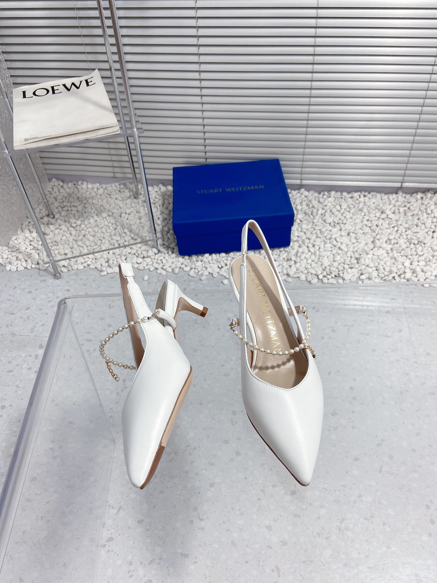 New SW-Head Pearl Chain Back Shoes: Sheepskin, 35-39 Yards, Full Packaging, 5cm Sole - 图片 4