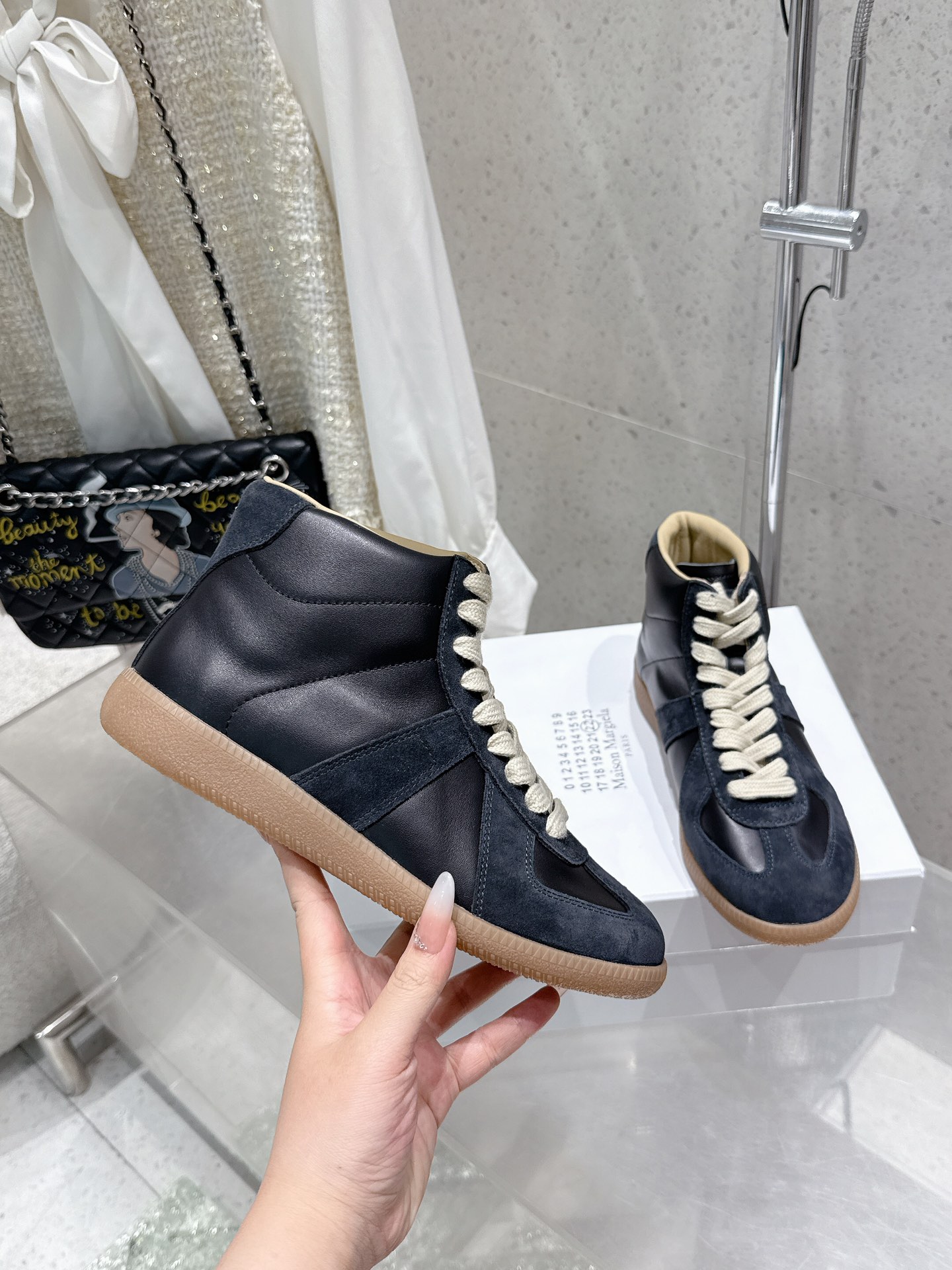 Maison Margiela MM6 High-Top Leather Sneakers Casual Couple Shoes 2 i1740395793 5484 0