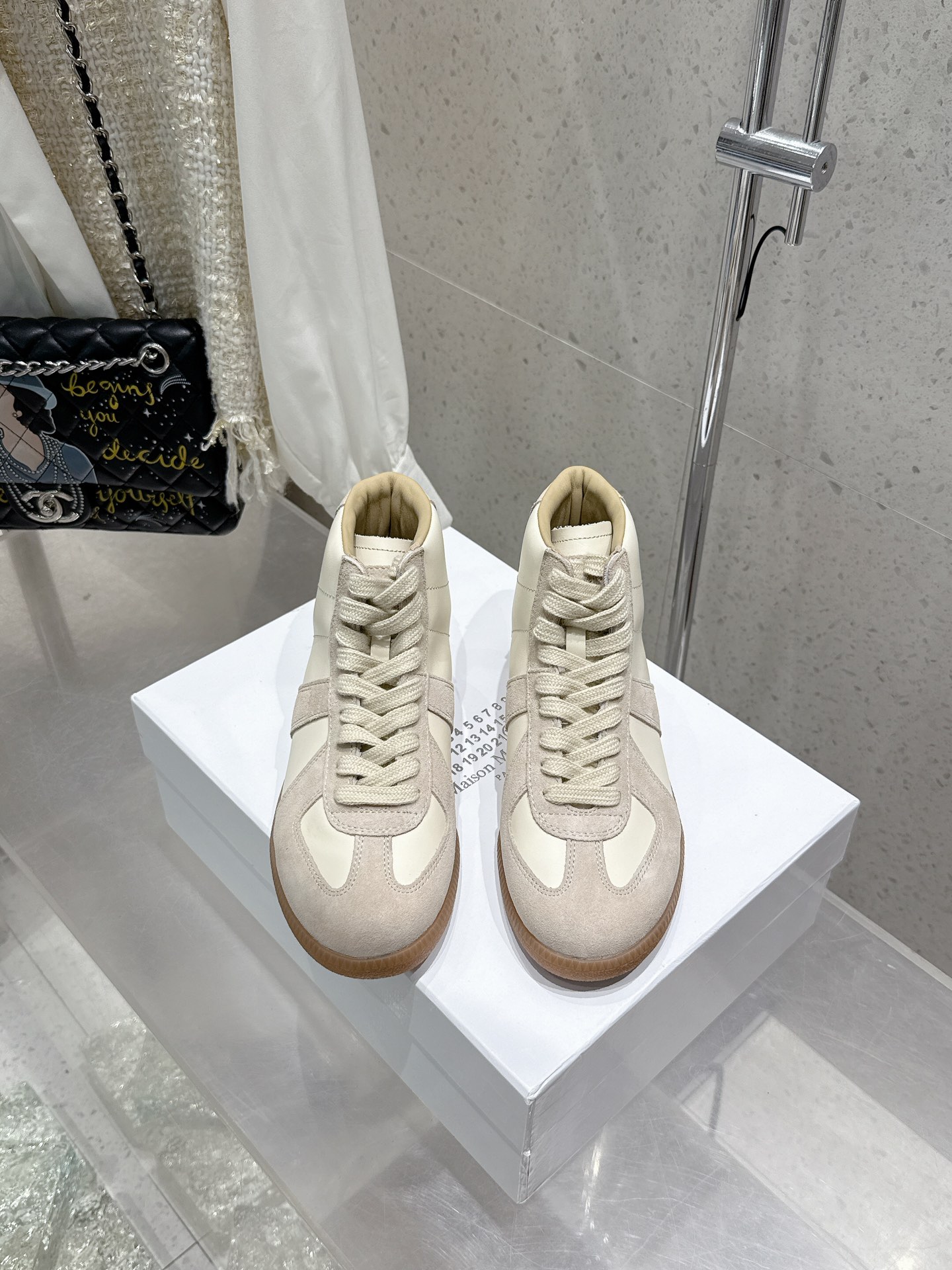 Maison Margiela MM6 High-Top Leather & Suede Sneakers - Lace-Up Training Shoe 3 i1740395879 2521 4