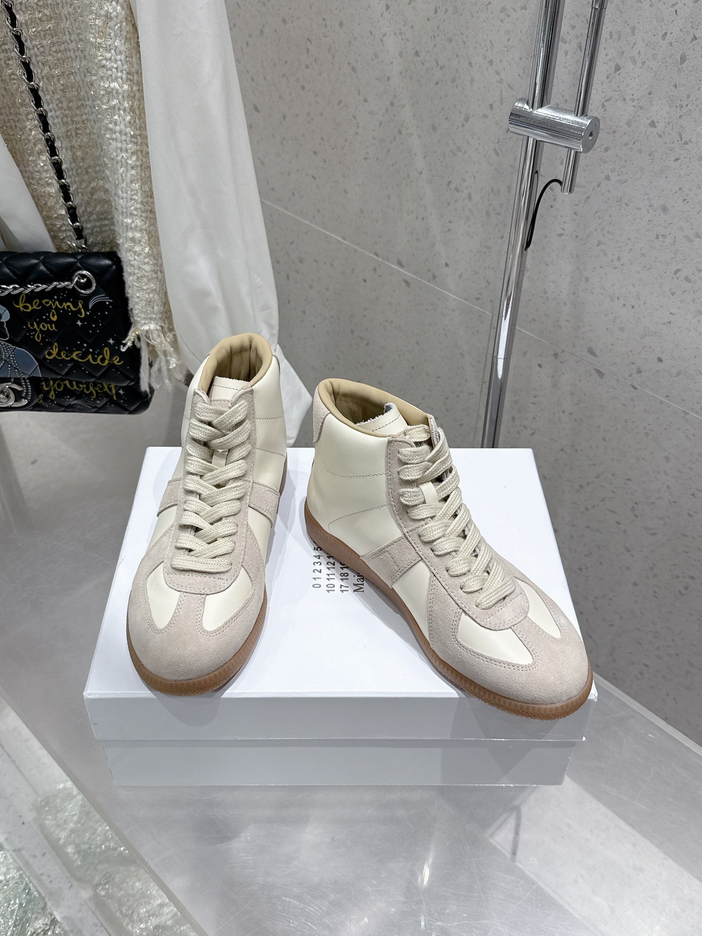 Maison Margiela MM6 High-Top Leather & Suede Sneakers - Lace-Up Training Shoe 5 i1740395879 3165 1