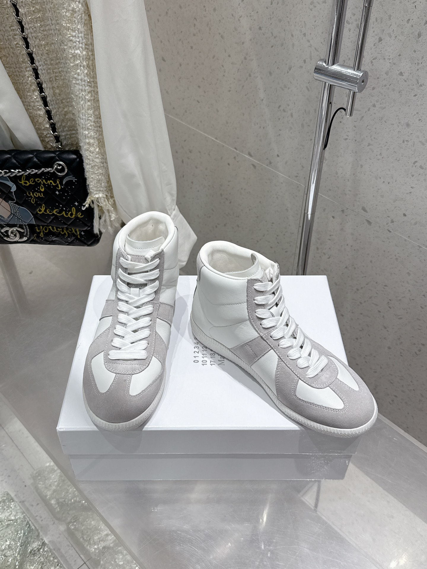 Maison Margiela MM6 High-Top Sneakers - Leather, Couple Style, Unisex 5 i1740396130 1773 0