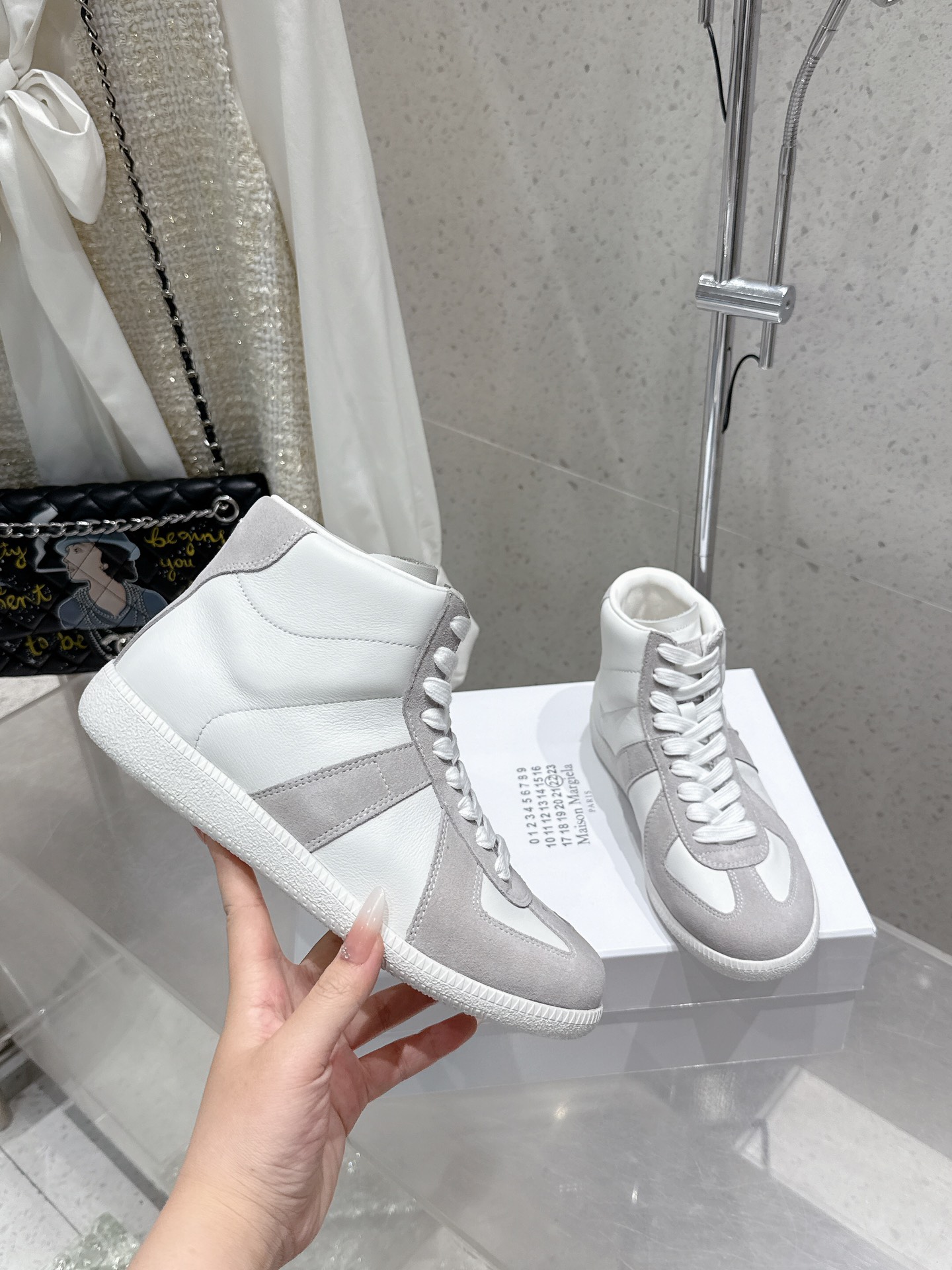 Maison Margiela MM6 High-Top Sneakers - Leather, Couple Style, Unisex 2 i1740396130 4583 1