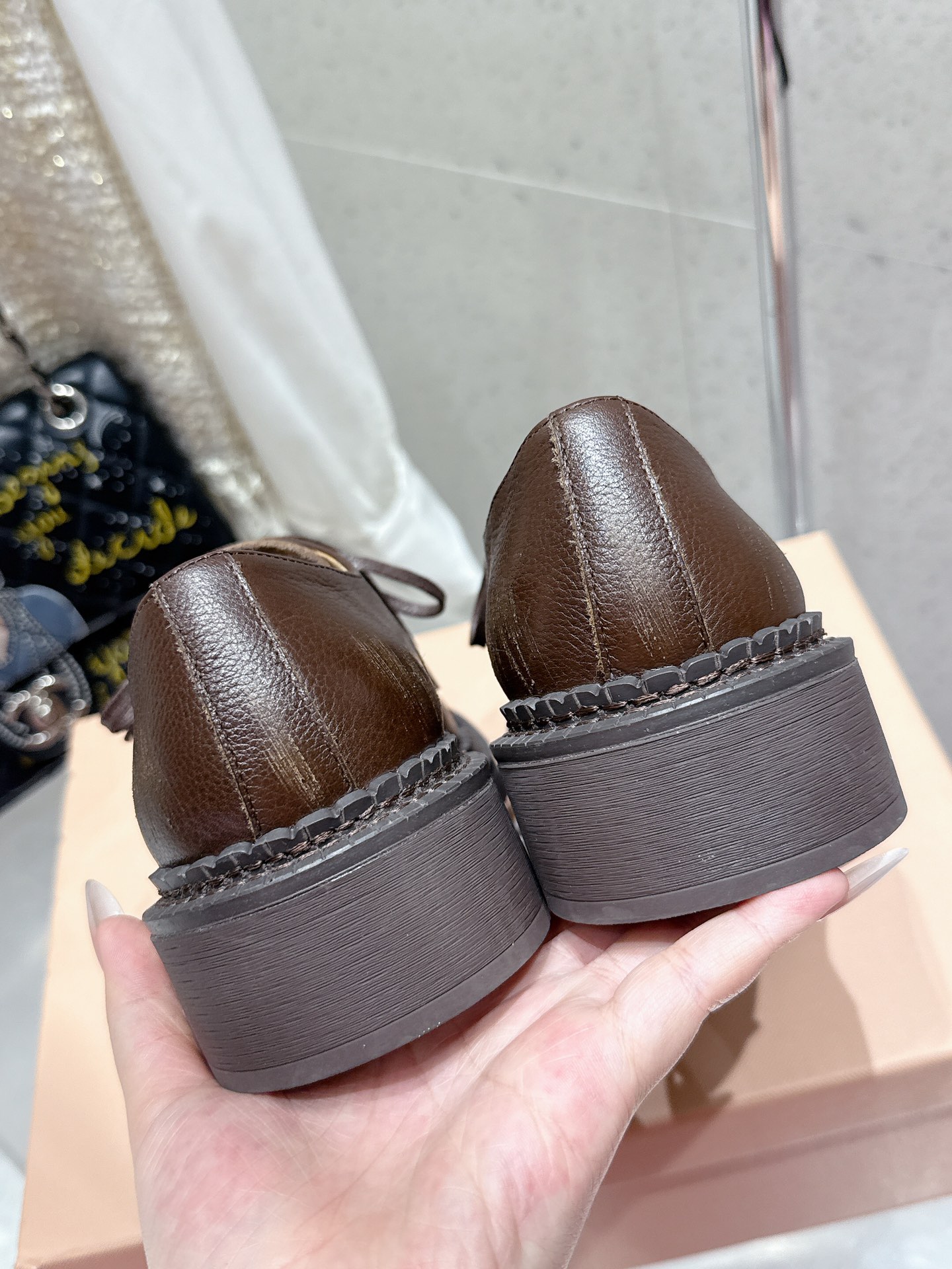 Miu Miu Women's Brown Leather Brogue Loafers Lace-Up Casual Shoes 10 i1742299970 7412 6