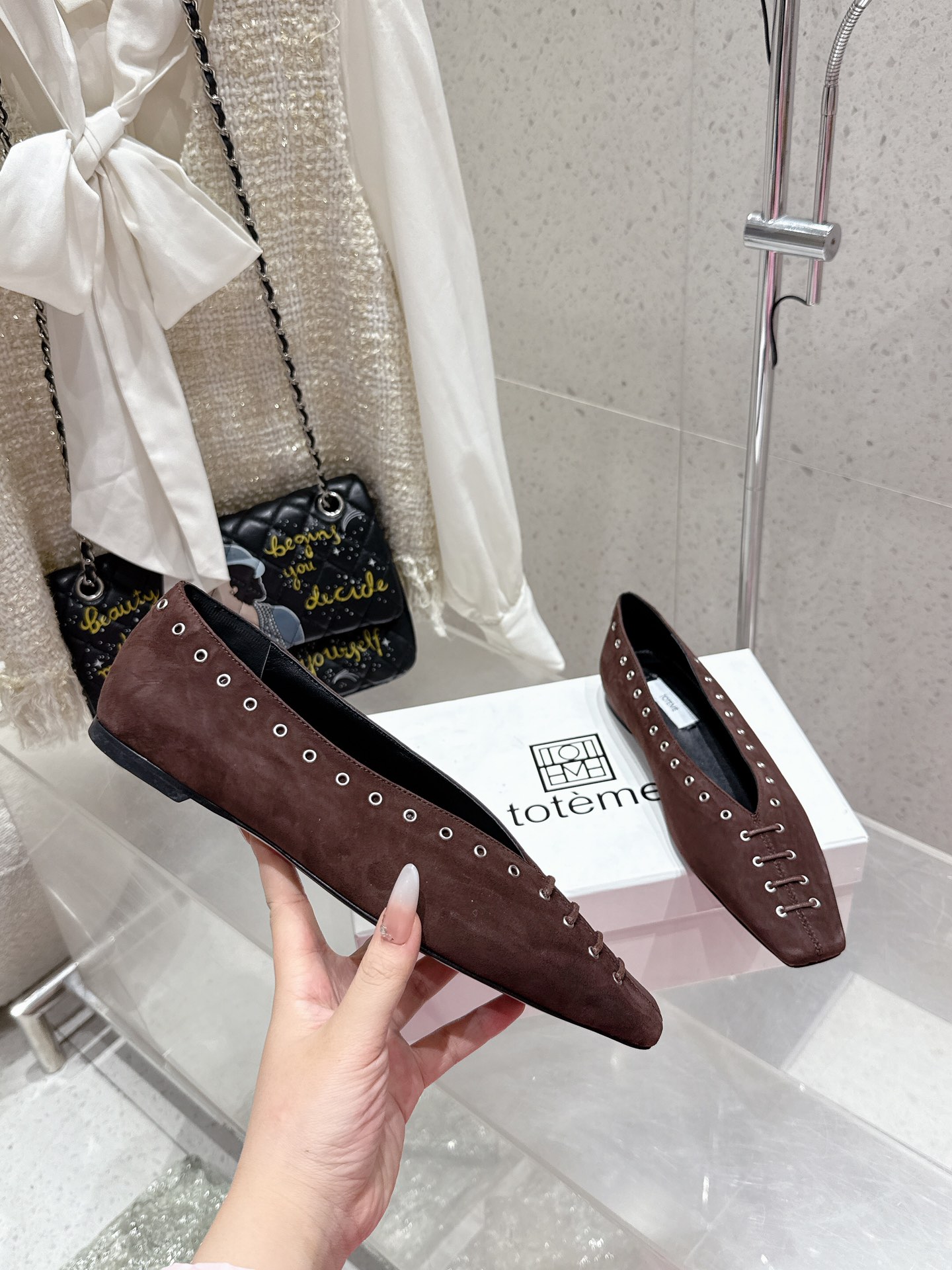 Toteme 2025/ss Mono-Shoes: Quality Italian Cosmopolitan Leisure Footwear with Sheepskin and Real Leather - 图片 5