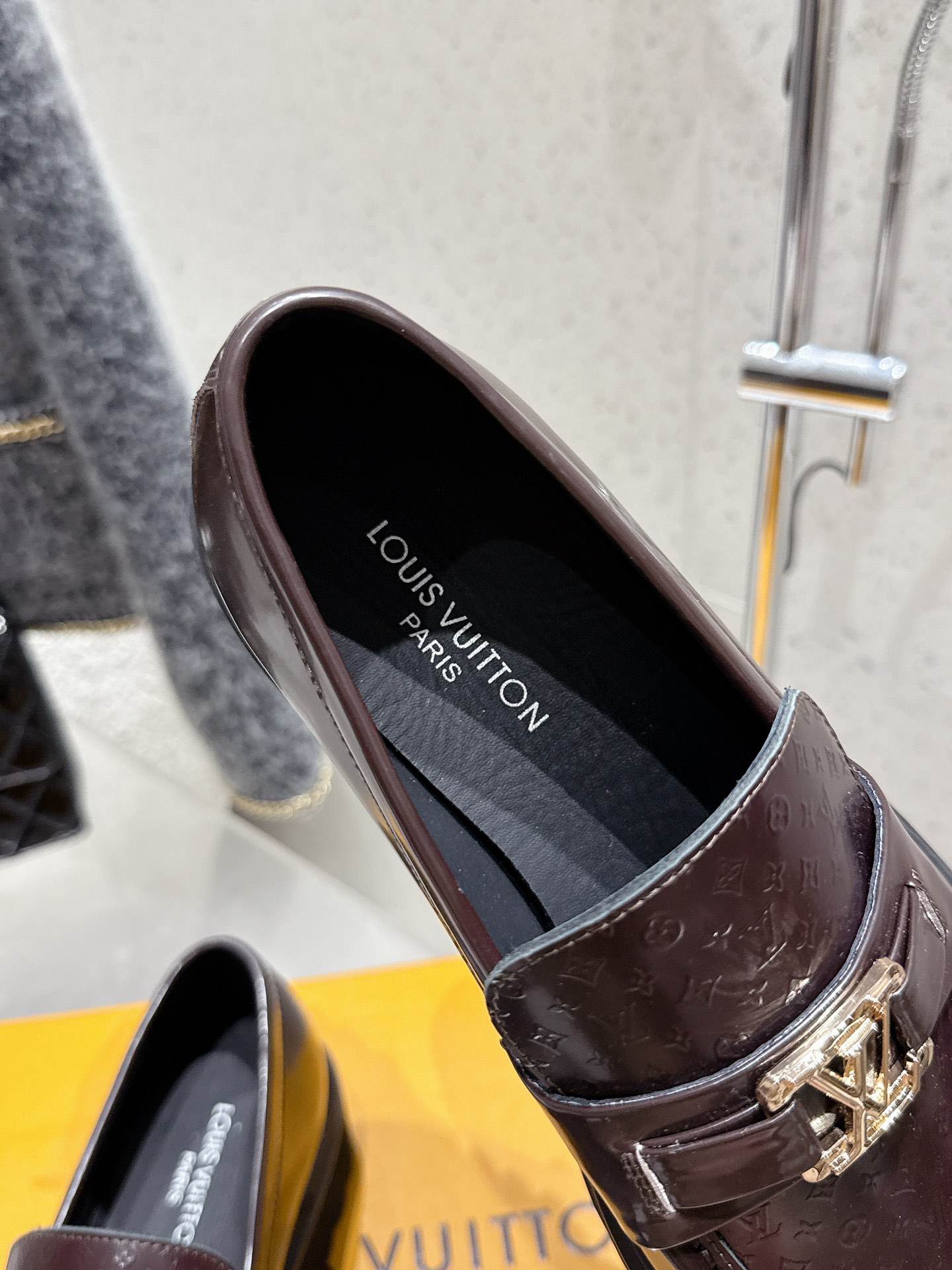 Louis Vuitton Women's Chain Loafer, Embossed Leather, Platform, Rubber Sole 10 i1744804433 8750 4