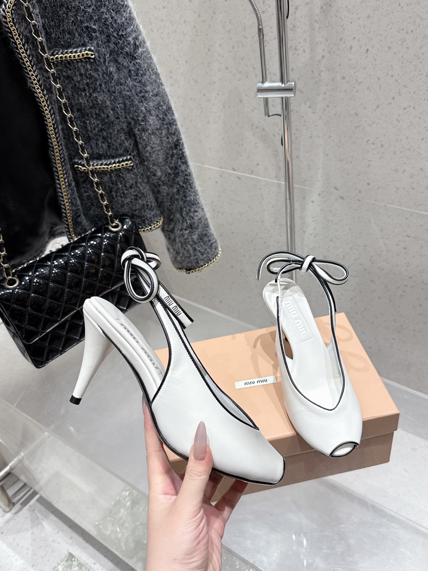 Miu Miu Retro High Heel Slingbacks Fish Mouth Sandals For Women 6 i1746014128 481 2