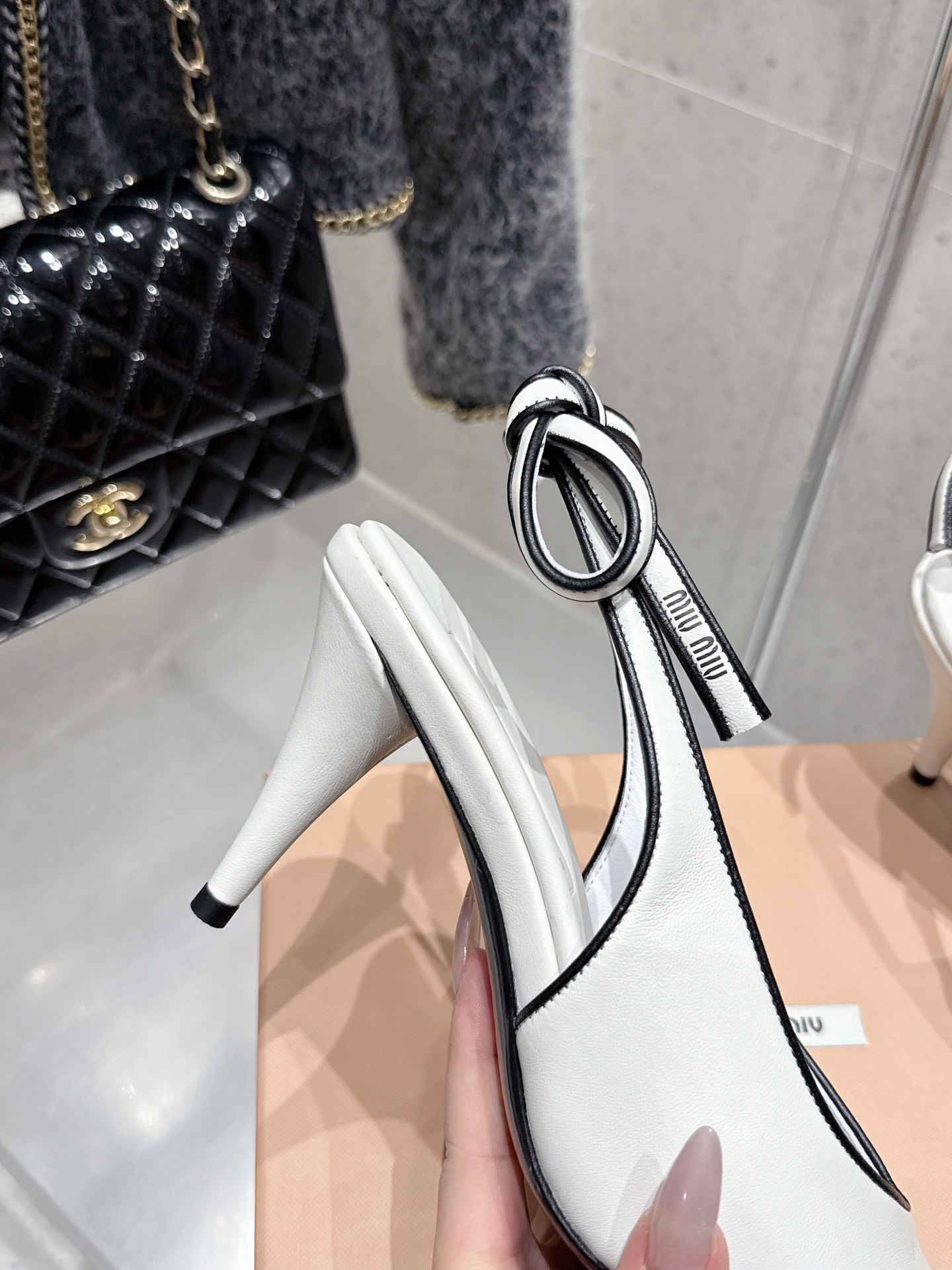 Miu Miu Retro High Heel Slingbacks Fish Mouth Sandals For Women 8 i1746014128 9351 7