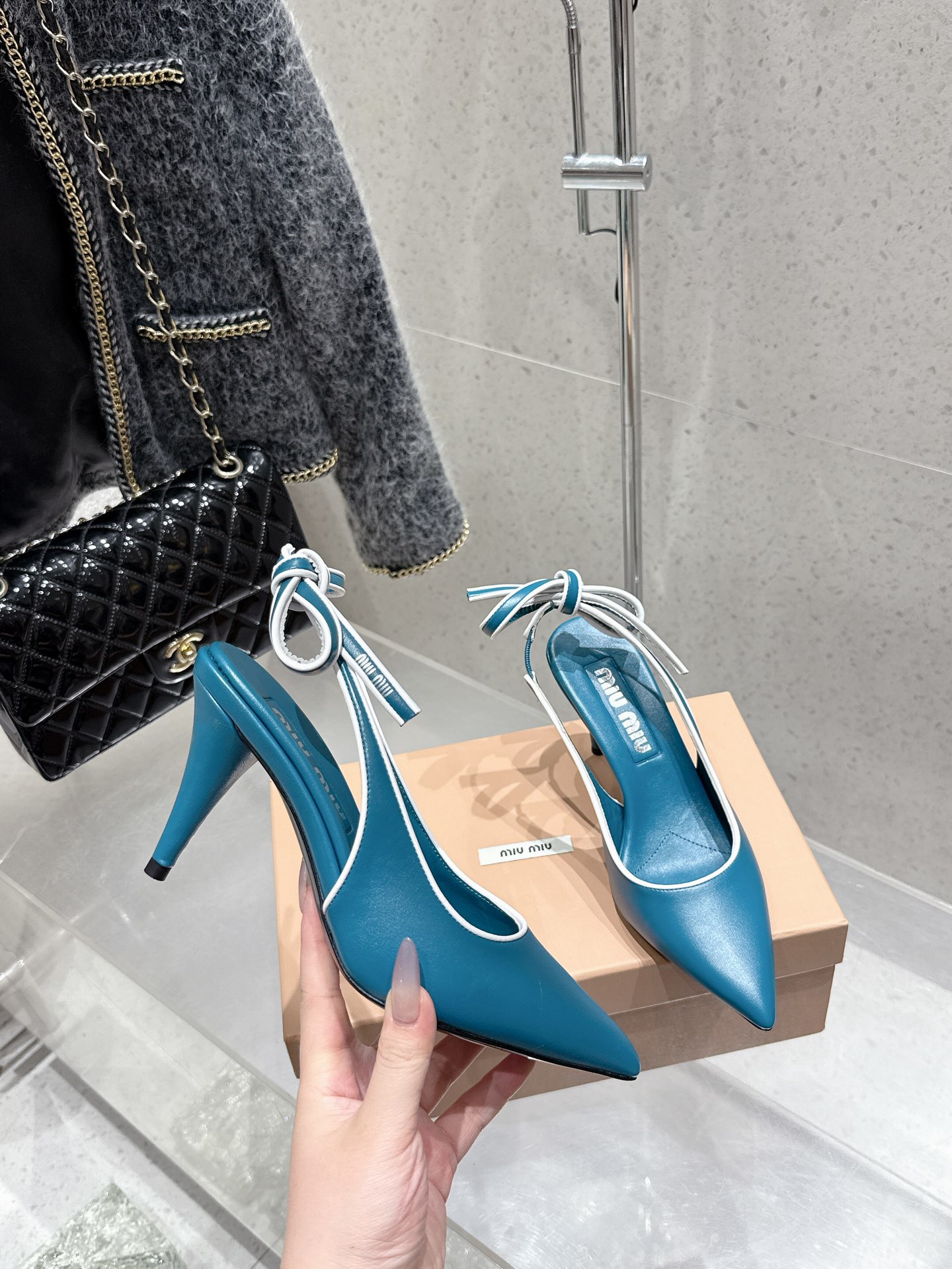 Miu Miu Women's Retro High Heel Slingback Sandals - Elegant and Chic 6 i1746014309 9390 3