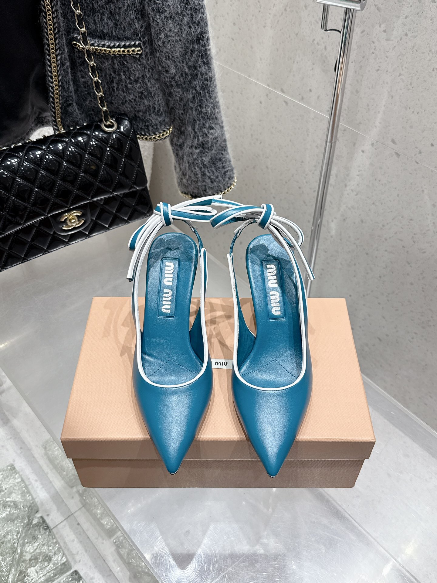 Miu Miu Women's Retro High Heel Slingback Sandals - Elegant and Chic 3 i1746014310 8863 8
