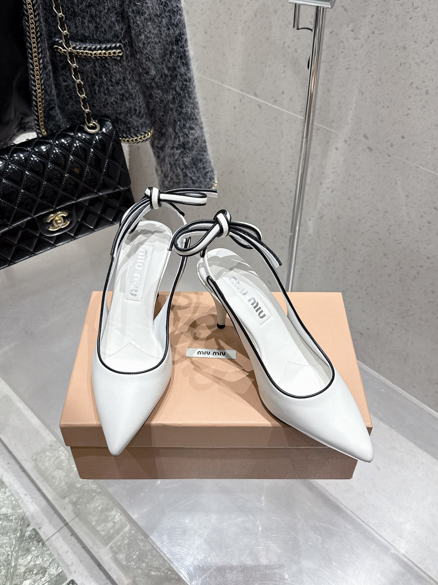 Miu Miu Women's Retro Pointed Toe Slingback Kitten Heel Sandals 4 i1746014368 2375 6