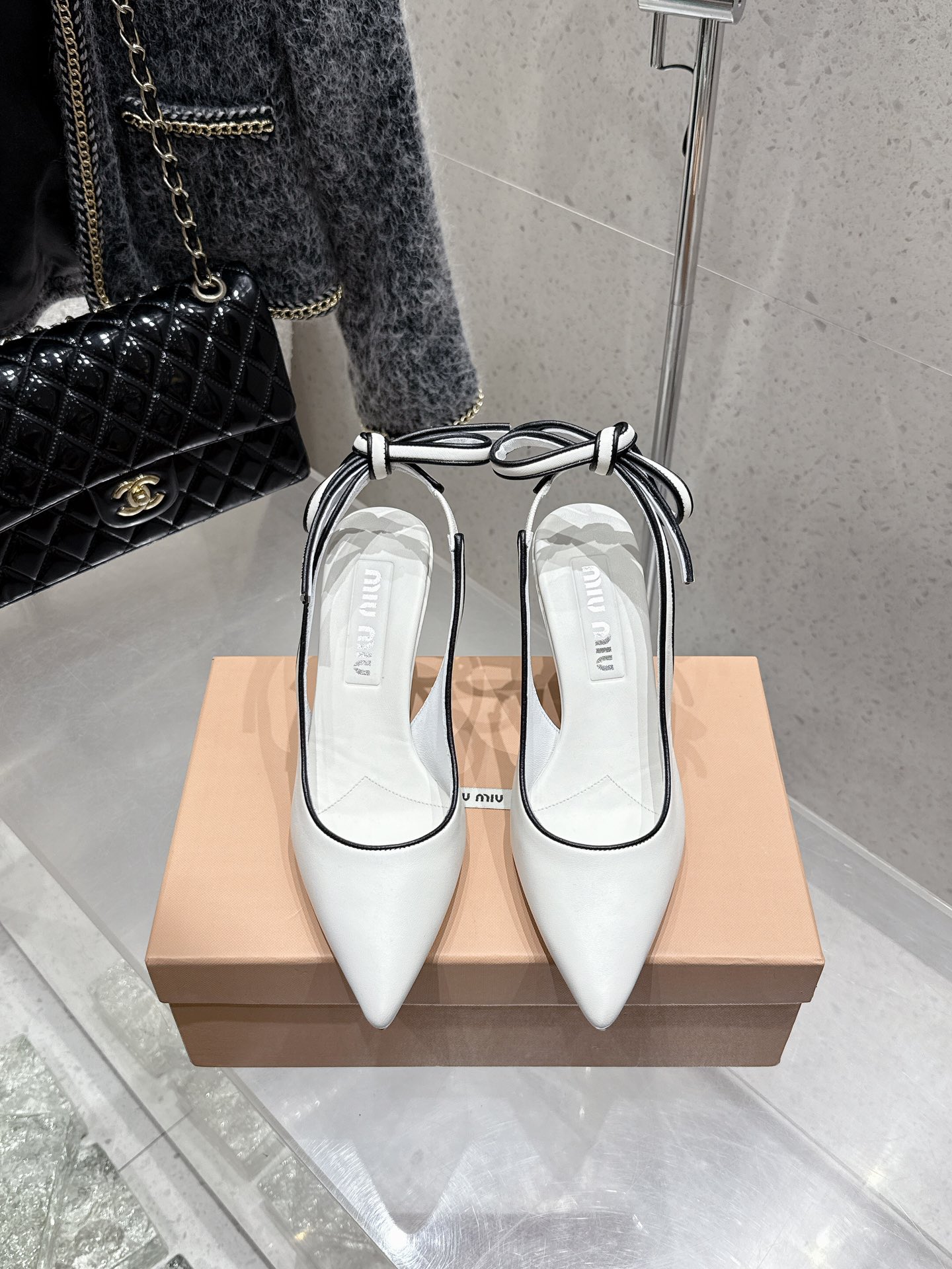 Miu Miu Women's Retro Pointed Toe Slingback Kitten Heel Sandals 3 i1746014368 789 5