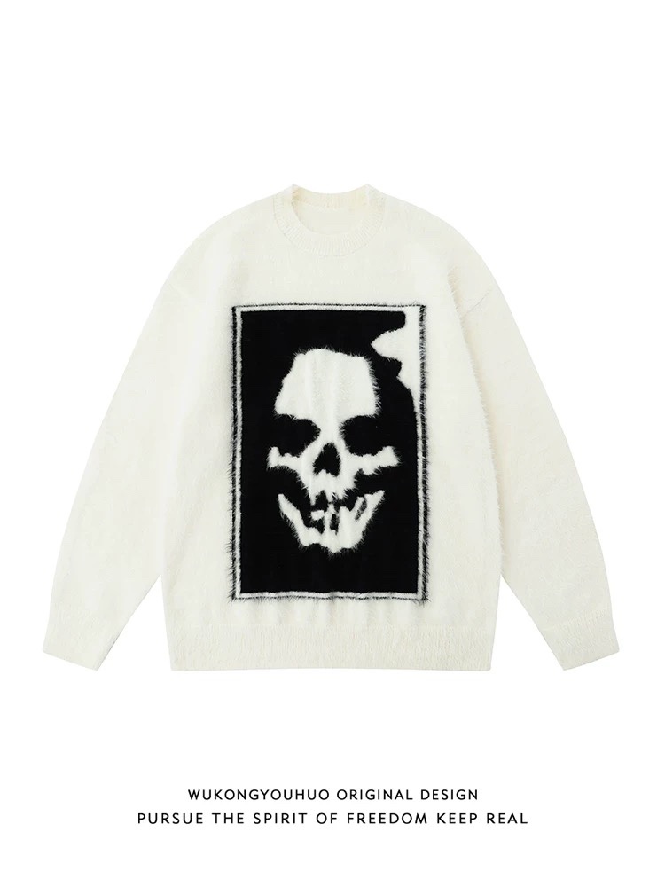Goku Hip-Hop Skull T-Shirt Sizing Guide: White, M-3XL, Various Heights and Weights. - 图片 2