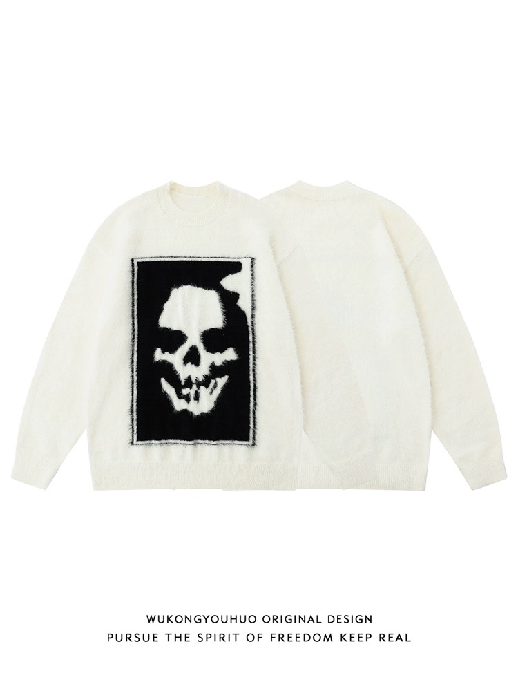 Goku Hip-Hop Skull T-Shirt Sizing Guide: White, M-3XL, Various Heights and Weights. - 图片 4