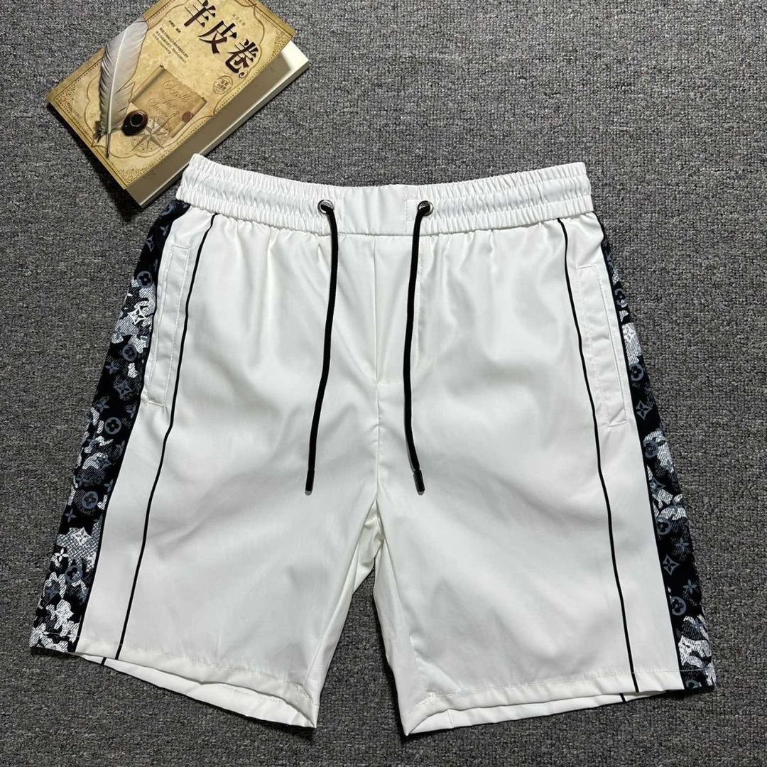 P60 Pantalones cortos con patrón LV, nueva serie clásica de Fendi, estampado de logo, estampado tridimensional de panta…