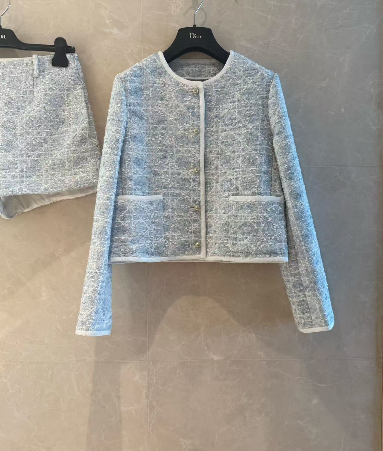 Elegant Light Blue Tweed Set, Romantic & Flattering, Sizes 36-42 5 a1745923225448 3413