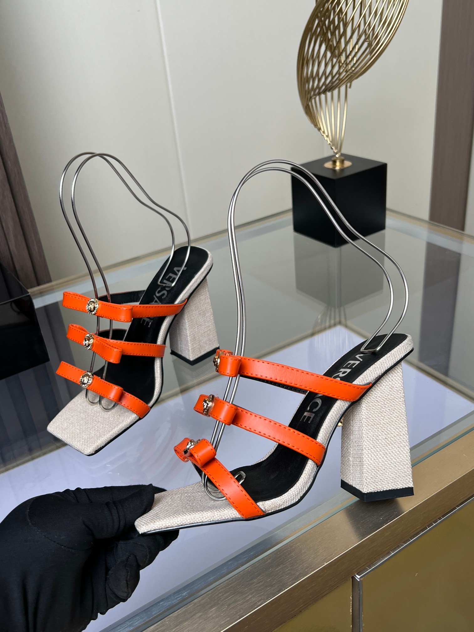 Van Sage’s High-Speed Fashion Sandals: Cattle Skin, Sheep Leather, 9cm High. - 图片 6