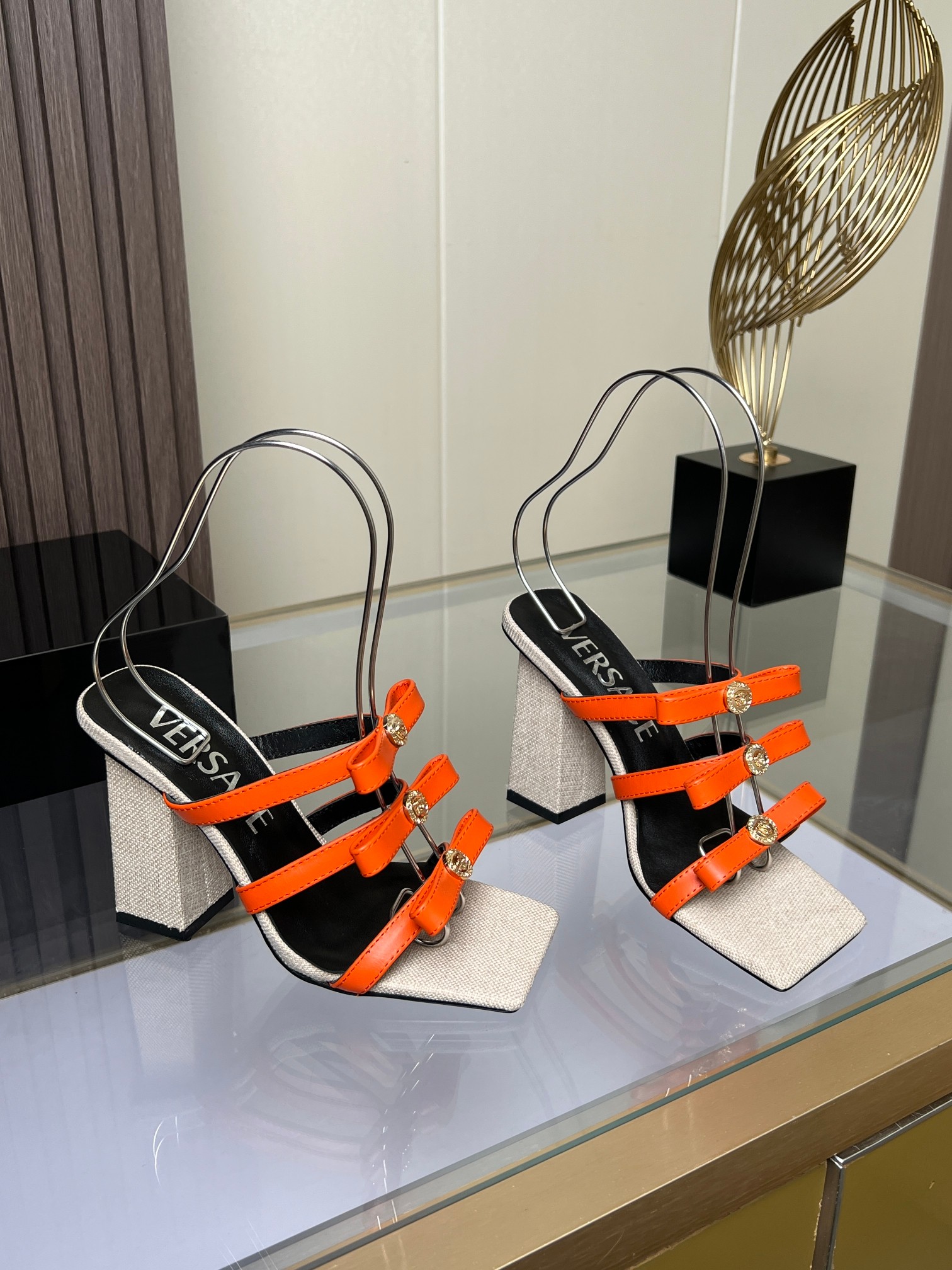 Van Sage’s High-Speed Fashion Sandals: Cattle Skin, Sheep Leather, 9cm High. - 图片 8