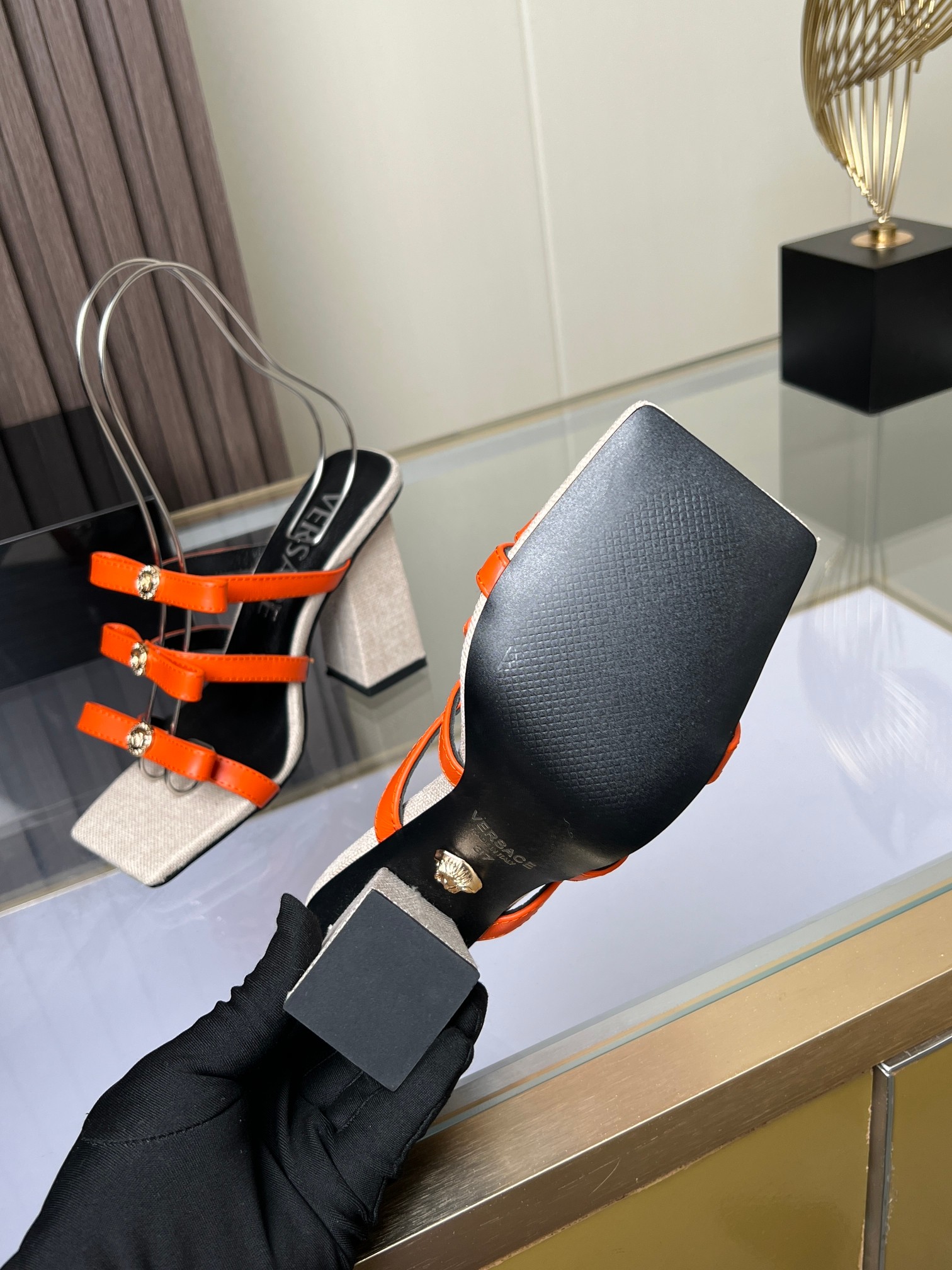 Van Sage’s High-Speed Fashion Sandals: Cattle Skin, Sheep Leather, 9cm High. - 图片 5