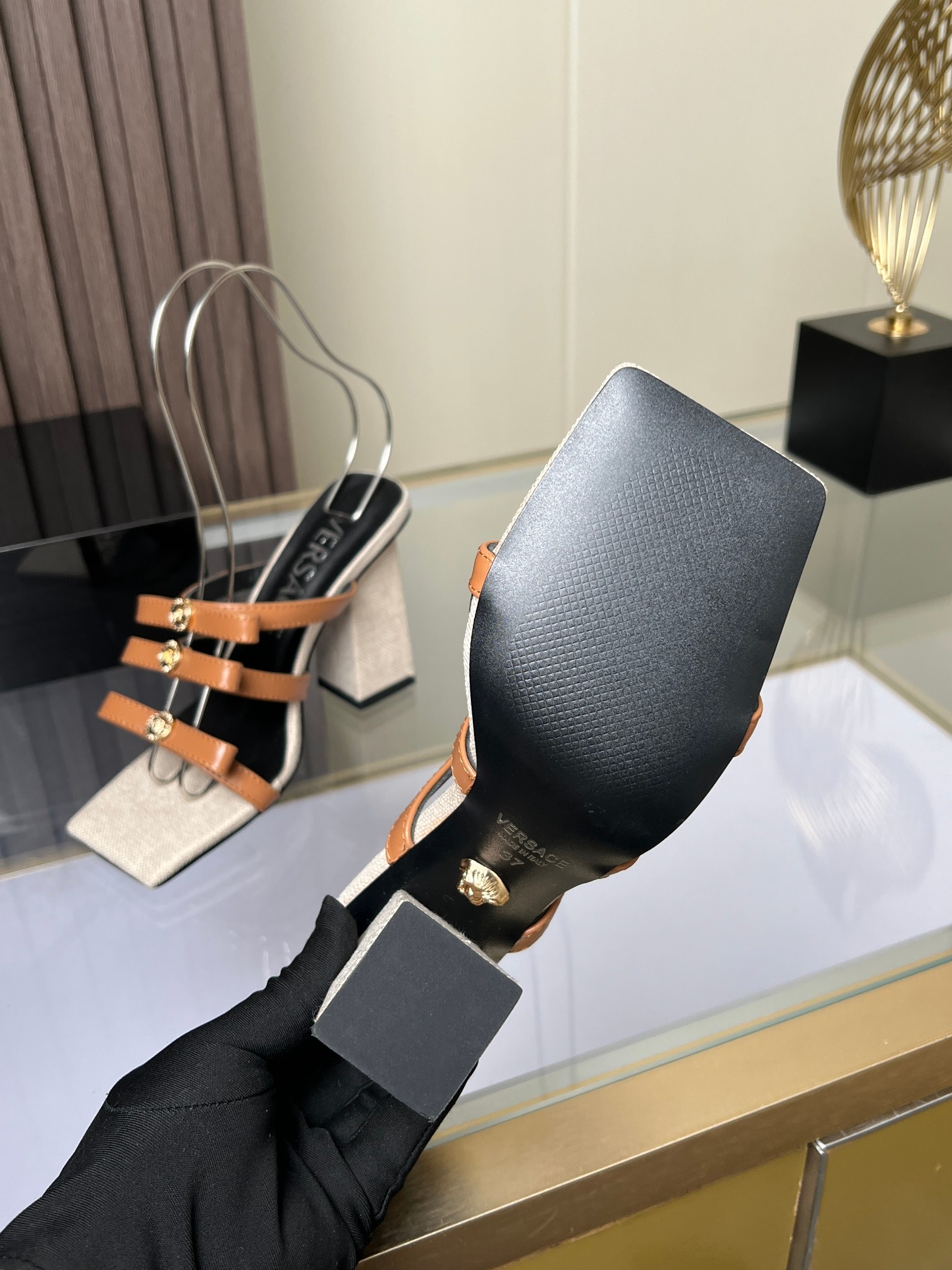 Van Sage’s High-Speed Fashion Sandals: Cattle Skin, Sheep Leather, 9cm High, Various Colors. - 图片 2