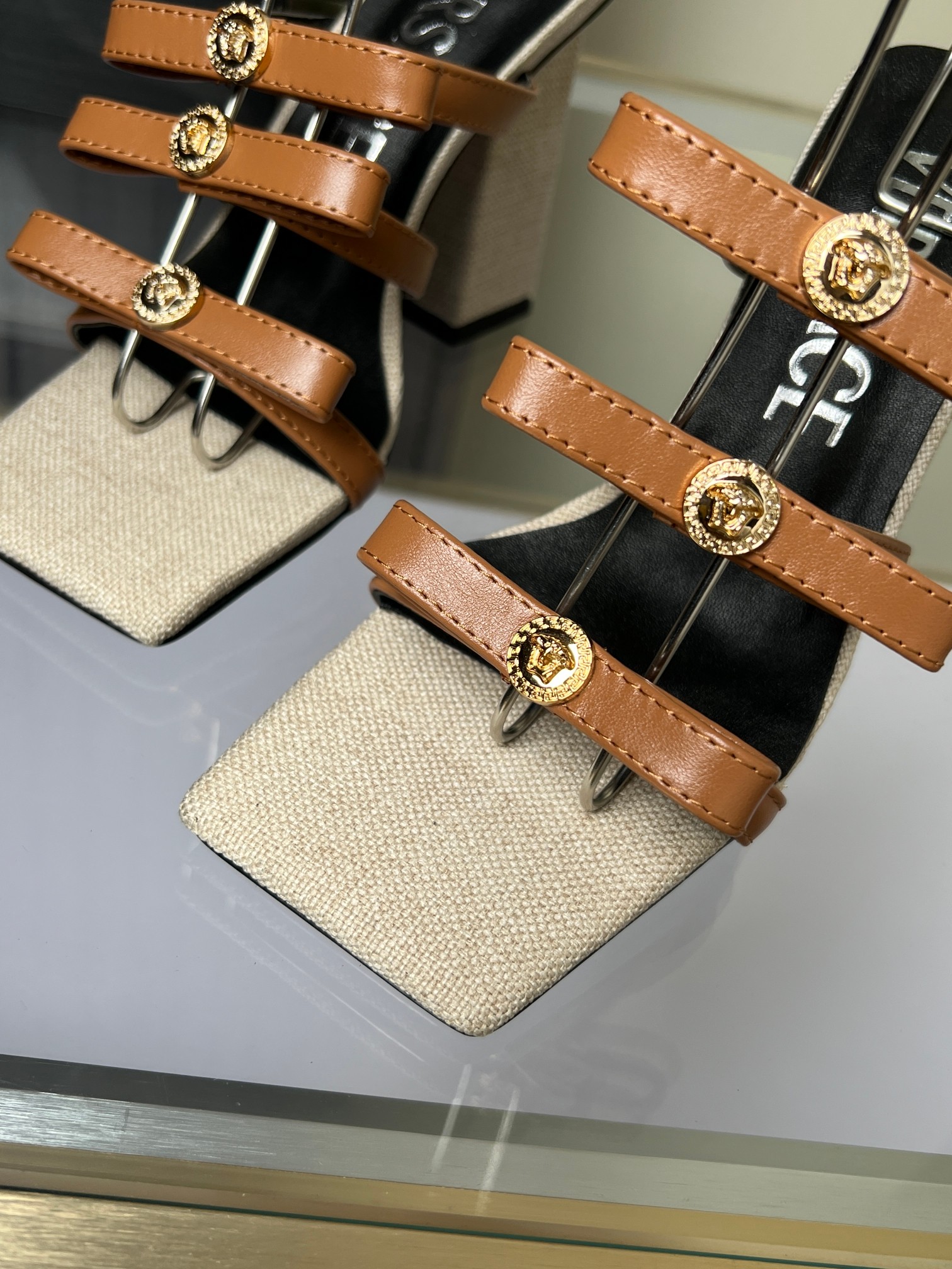 Van Sage’s High-Speed Fashion Sandals: Cattle Skin, Sheep Leather, 9cm High, Various Colors. - 图片 8