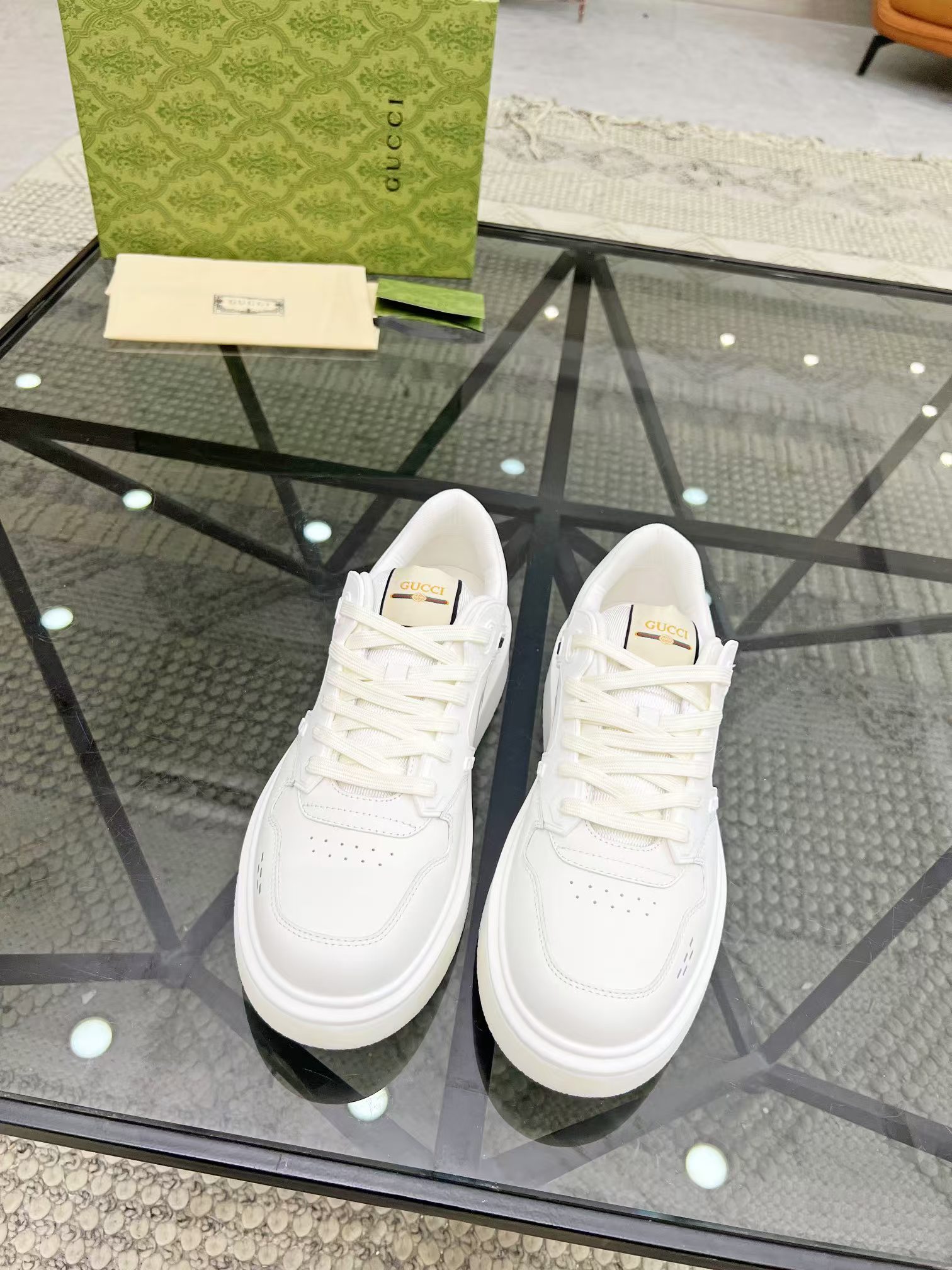 Gucci Men's Ace Leather Sneaker, White, Comfortable and Stylish - Size 38-45 2 a1731379629353 5365