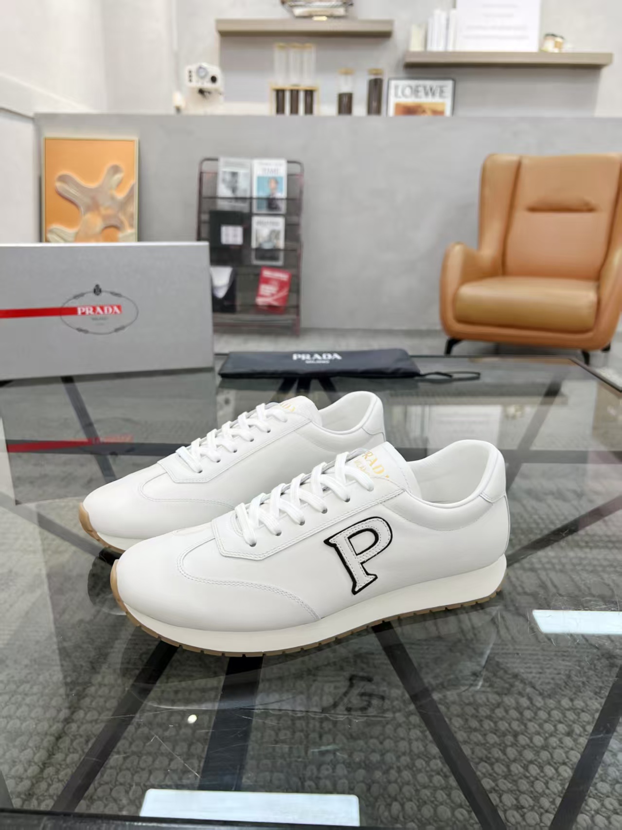 Prada Heren Lederen Sneakers - Premium Kwaliteit, Ultiem Comfort