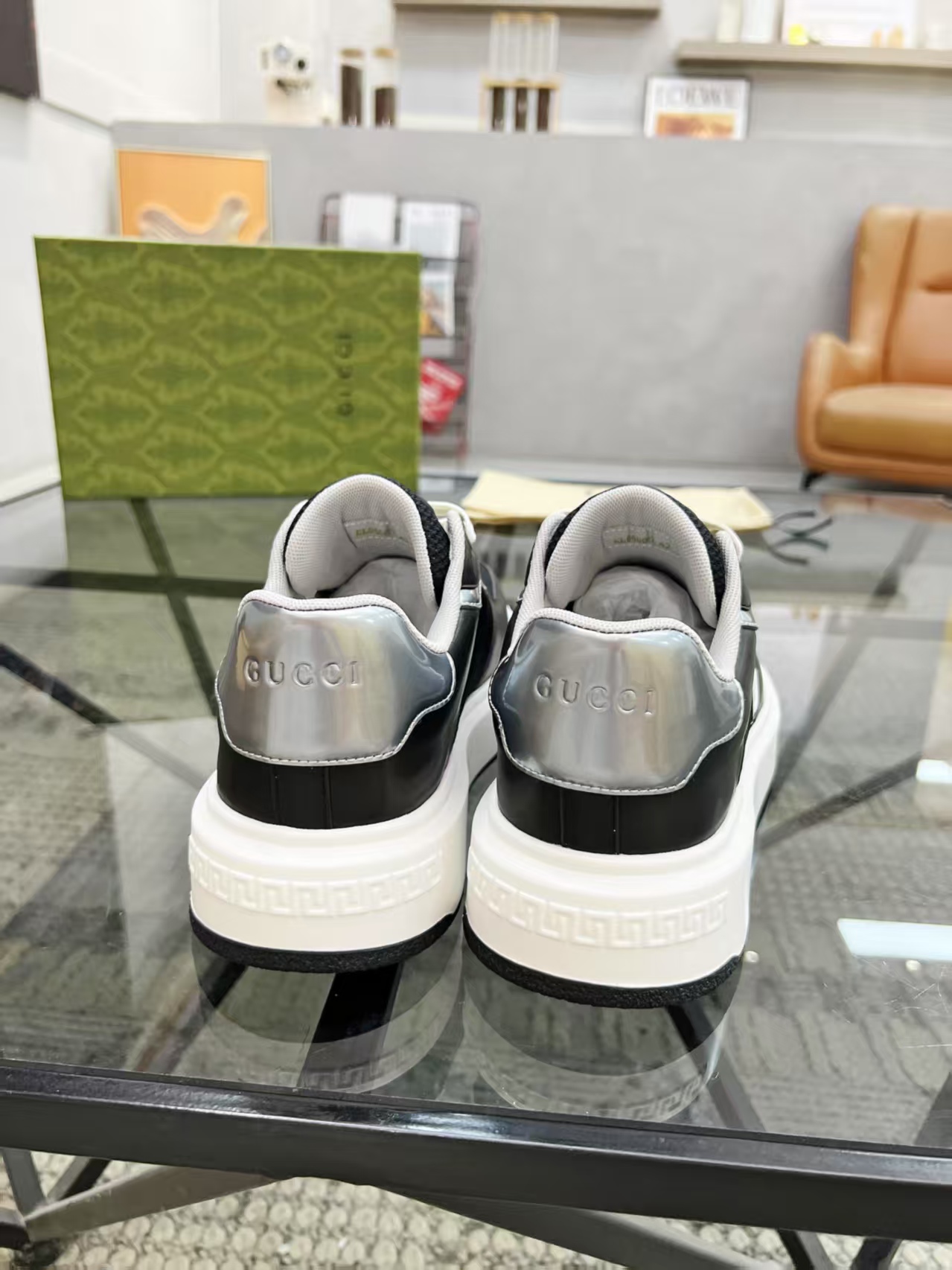 Gucci Men's Black Leather & Mesh Lace-Up Sneakers - Comfortable & Stylish 9 a1748399275569 1731