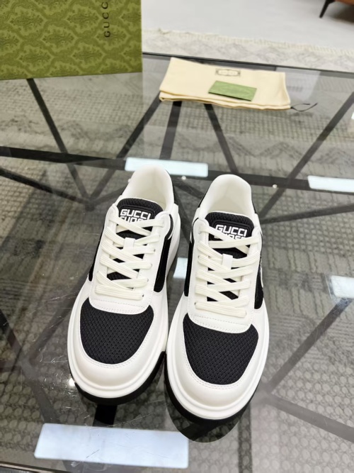 Gucci Men's White and Black Leather Low-Top Sneakers - Comfortable & Stylish 1 Gucci Men's White and Black Leather Low-Top Sneakers - Comfortable & Stylish