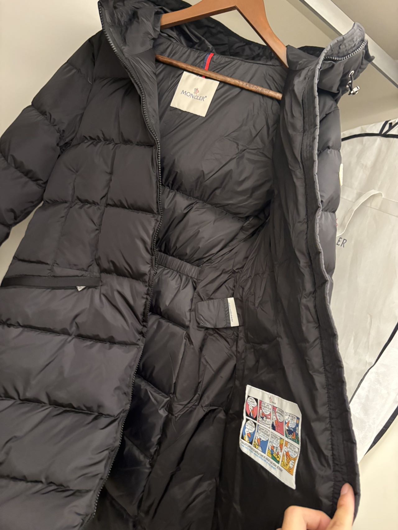 Black Hooded Long Puffer Coat
