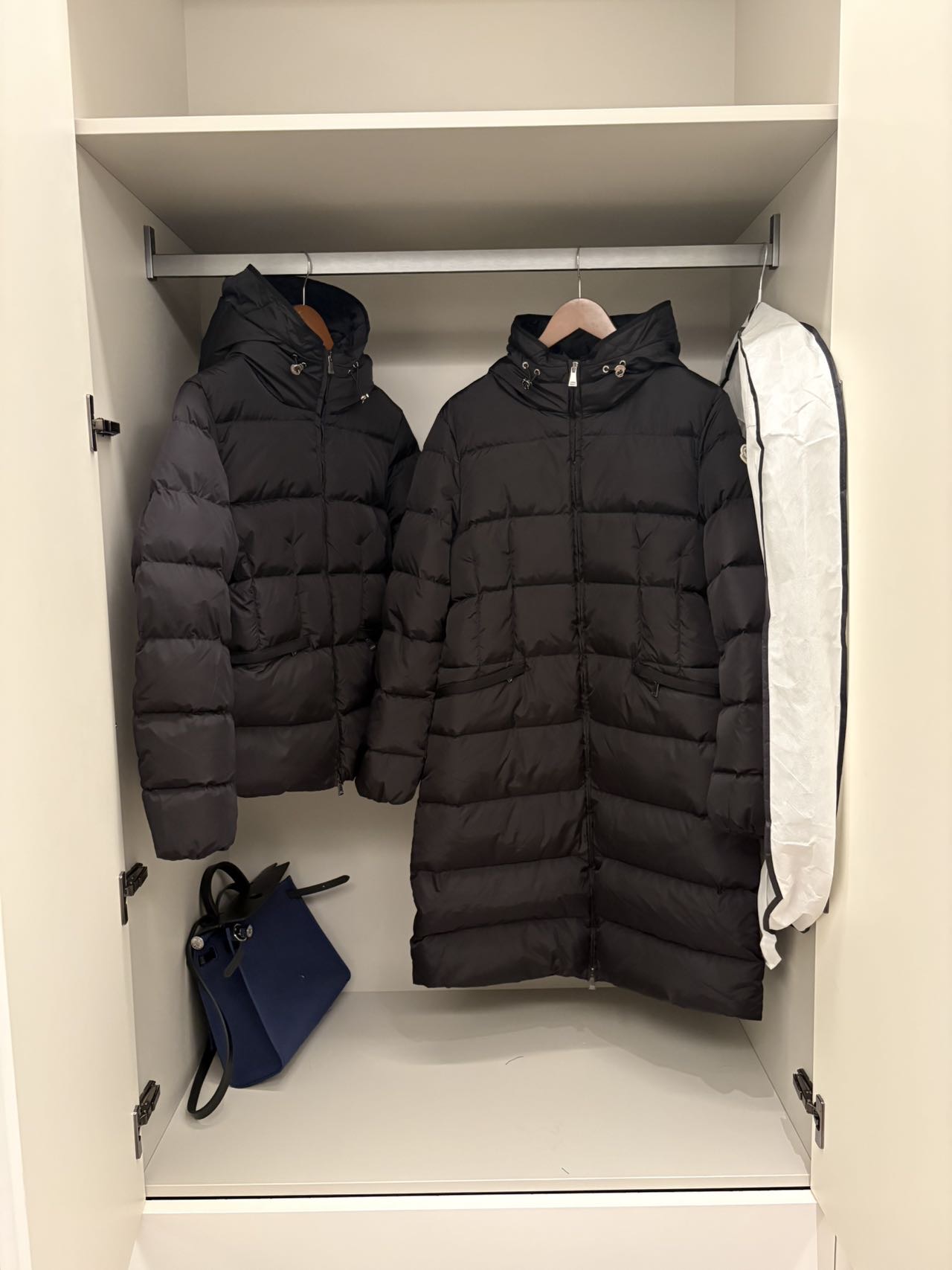 Black Hooded Long Puffer Coat