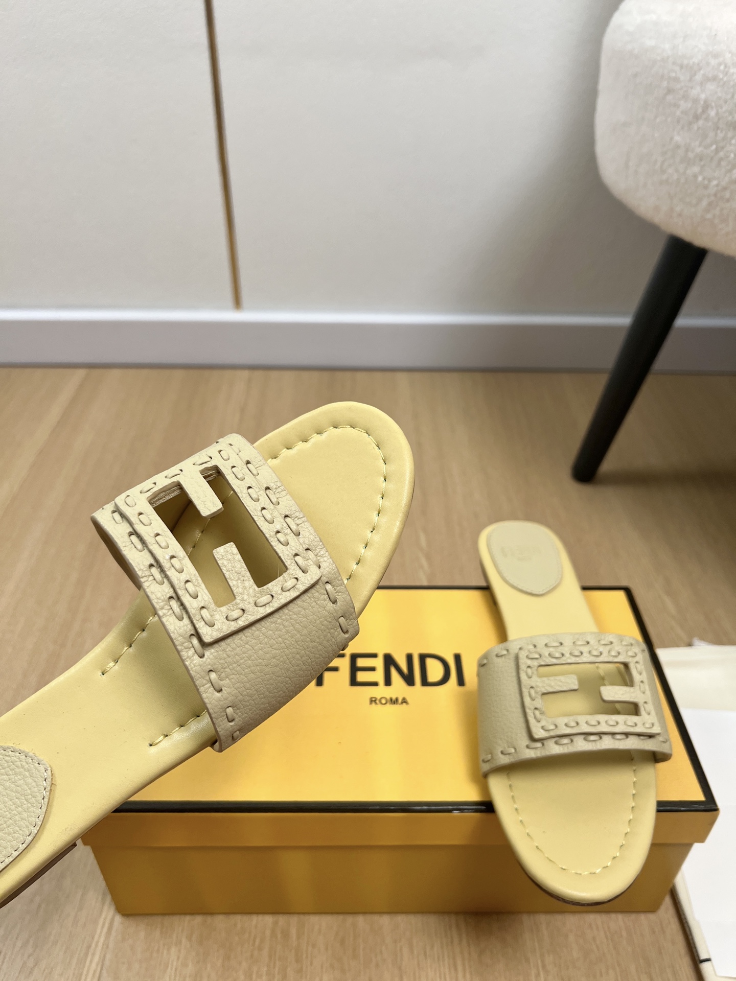 Fendi Baguette Flat Mule Slides