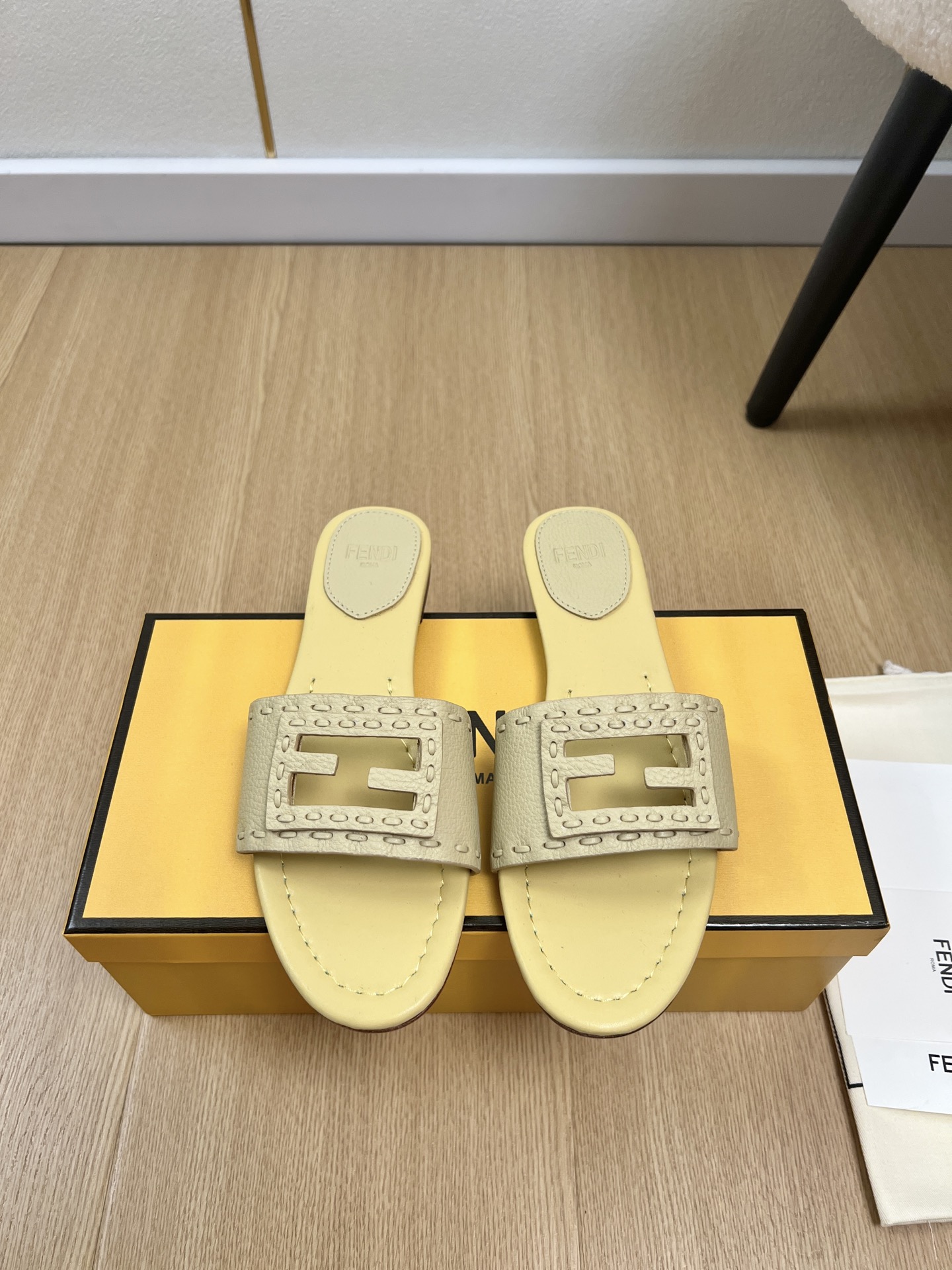 Fendi Baguette Flat Mule Slides
